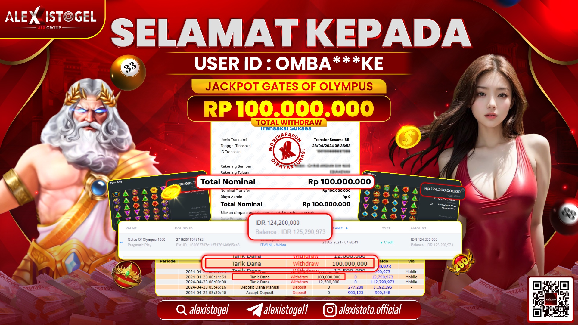ALEXISTOGEL JACKPOT SLOT GAMES RP.100.000.000 LUNAS