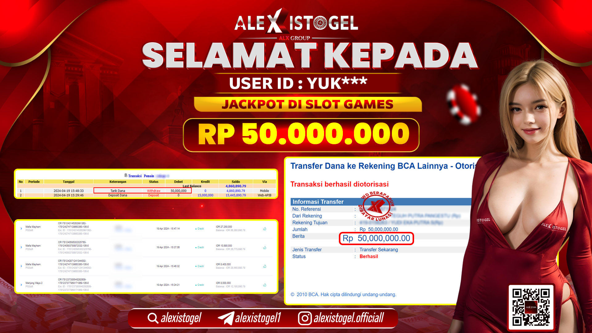 ALEXISTOGEL JACKPOT SLOT GAMES RP.50.000.000 LUNAS