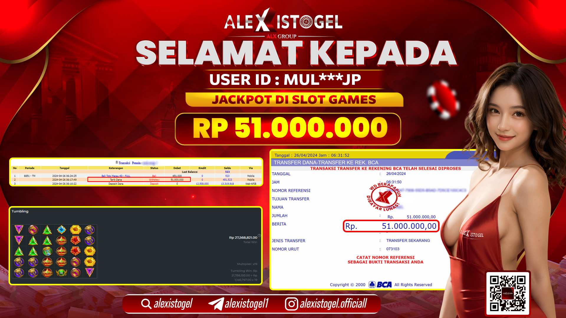 ALEXISTOGEL JACKPOT SLOT GAMES RP.51.000.000 LUNAS