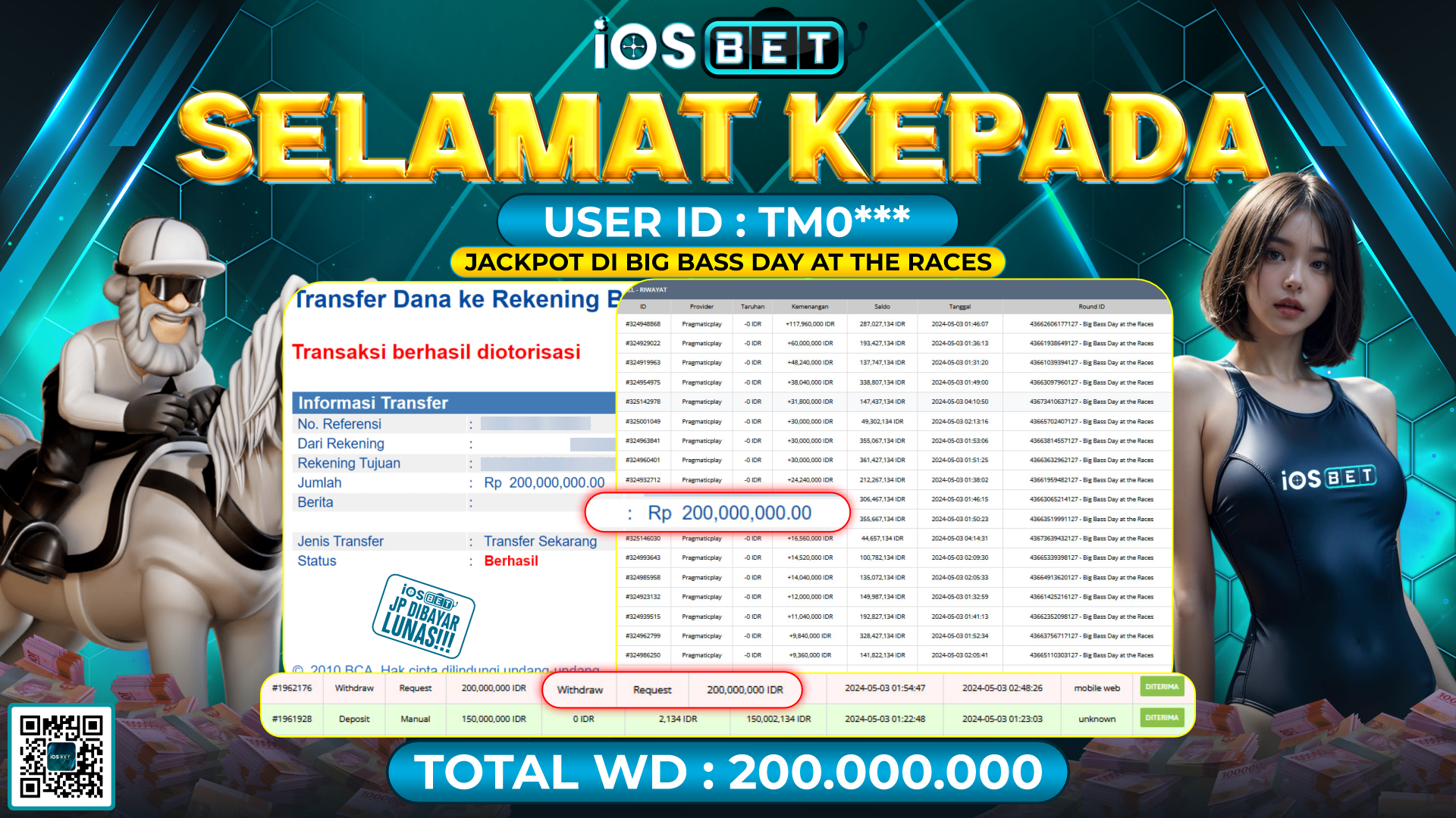 Bukti Pembayaran LUNAS SLOT GAMES GACOR Rp.200.000.000,-