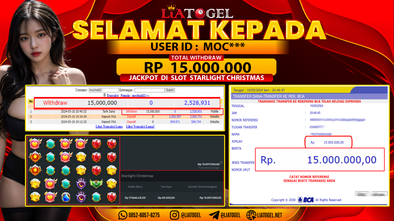 LIATOGEL - JACKPOT SLOT STARLIGHT CHRISTMAS GAMES ï»¿ RP 15.000.000,- LUNAS