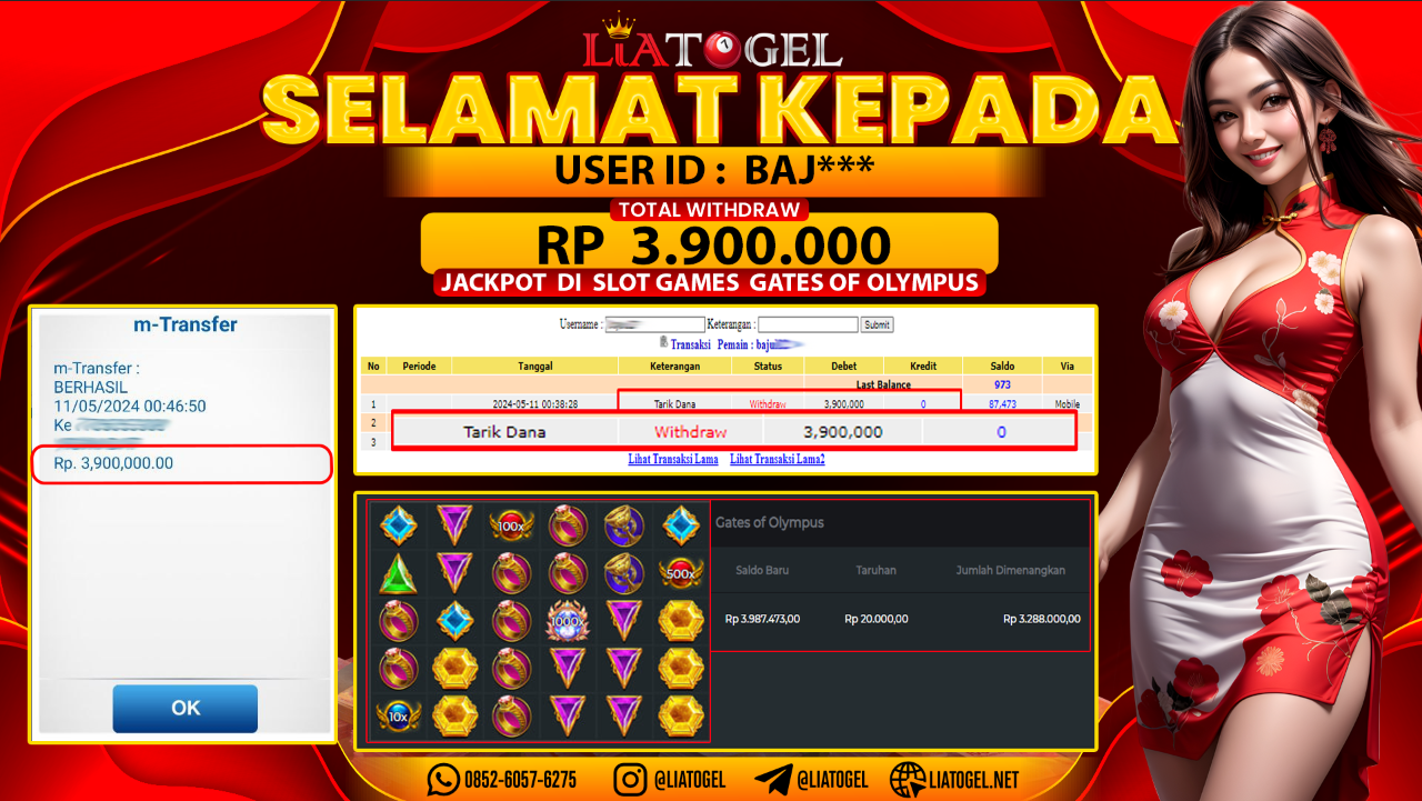 LIATOGEL - JACKPOT SLOT GAMES GATES OF OLYMPUS ï»¿ RP 3.900.000,- LUNAS