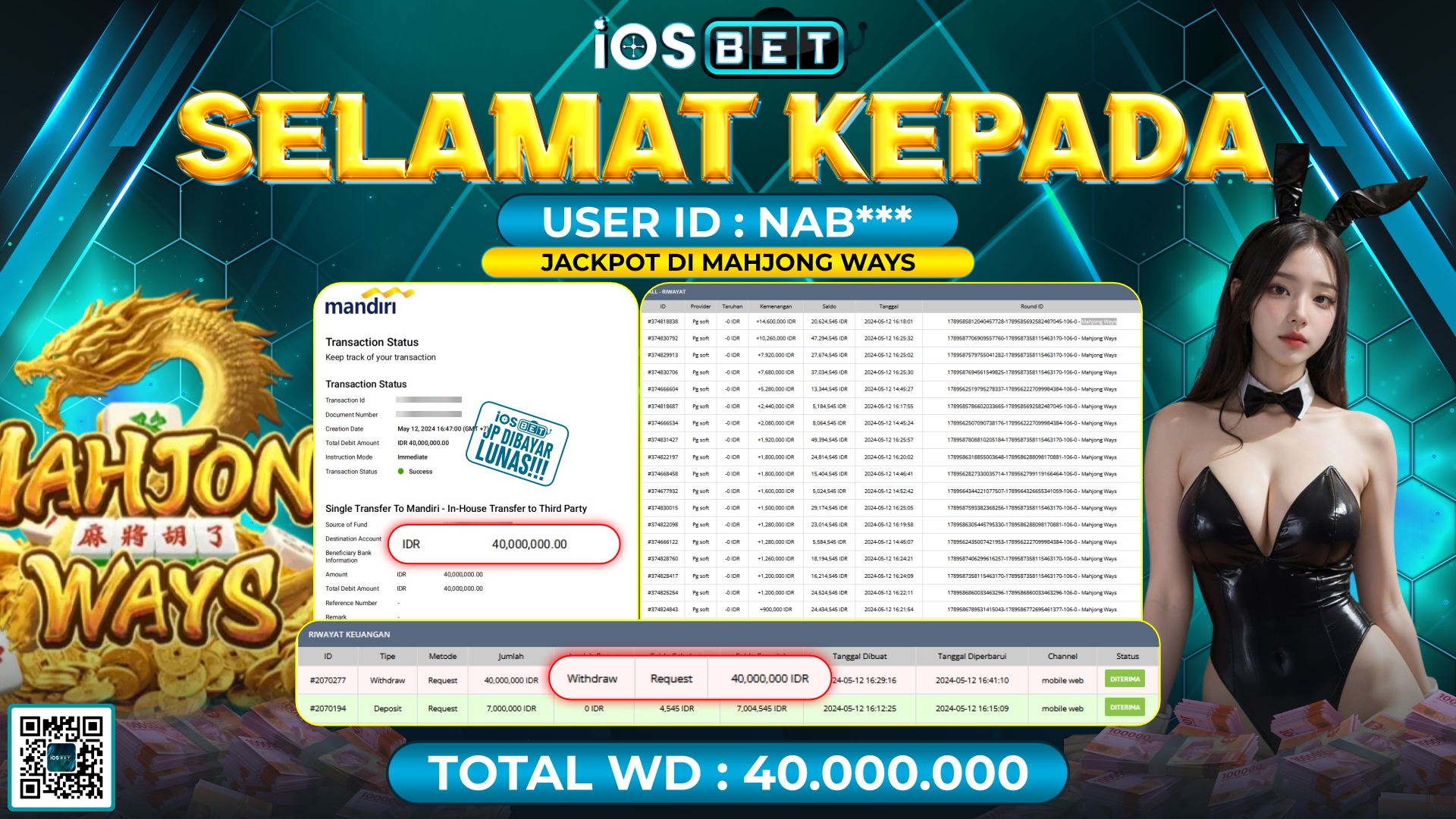 Bukti Pembayaran LUNAS SLOT GAMES GACOR Rp.24.000.000,-