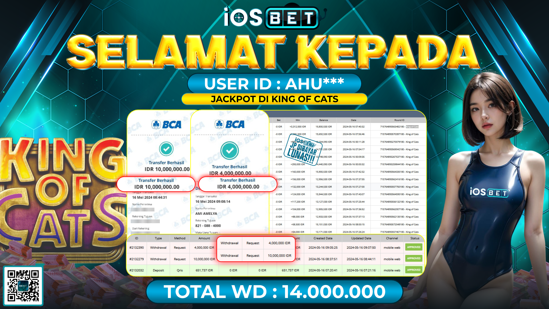 Bukti Pembayaran LUNAS SLOT GAMES GACOR Rp.24.000.000,-