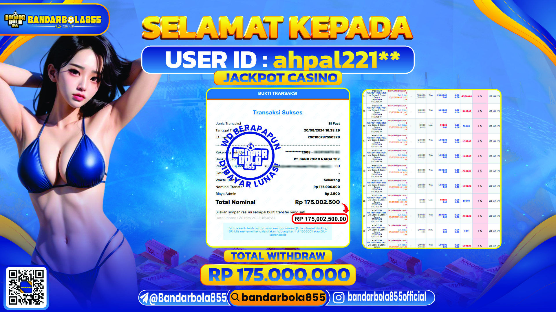 🎖 JACKPOT DI BANDARBOLA855 🎖