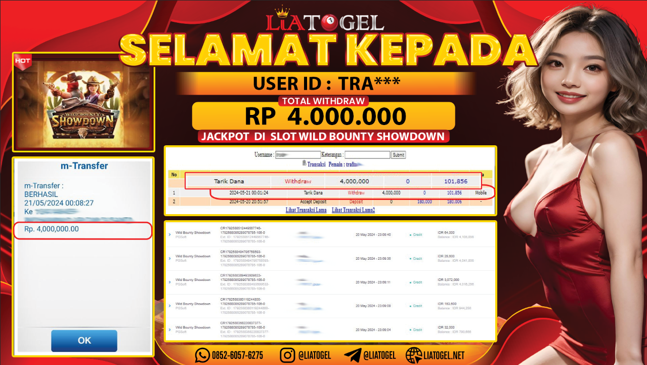 LIATOGEL - JACKPOT SLOT GAMES WILD BOUNTY SHOWDOWNï»¿ RP 4.000.000,- LUNAS