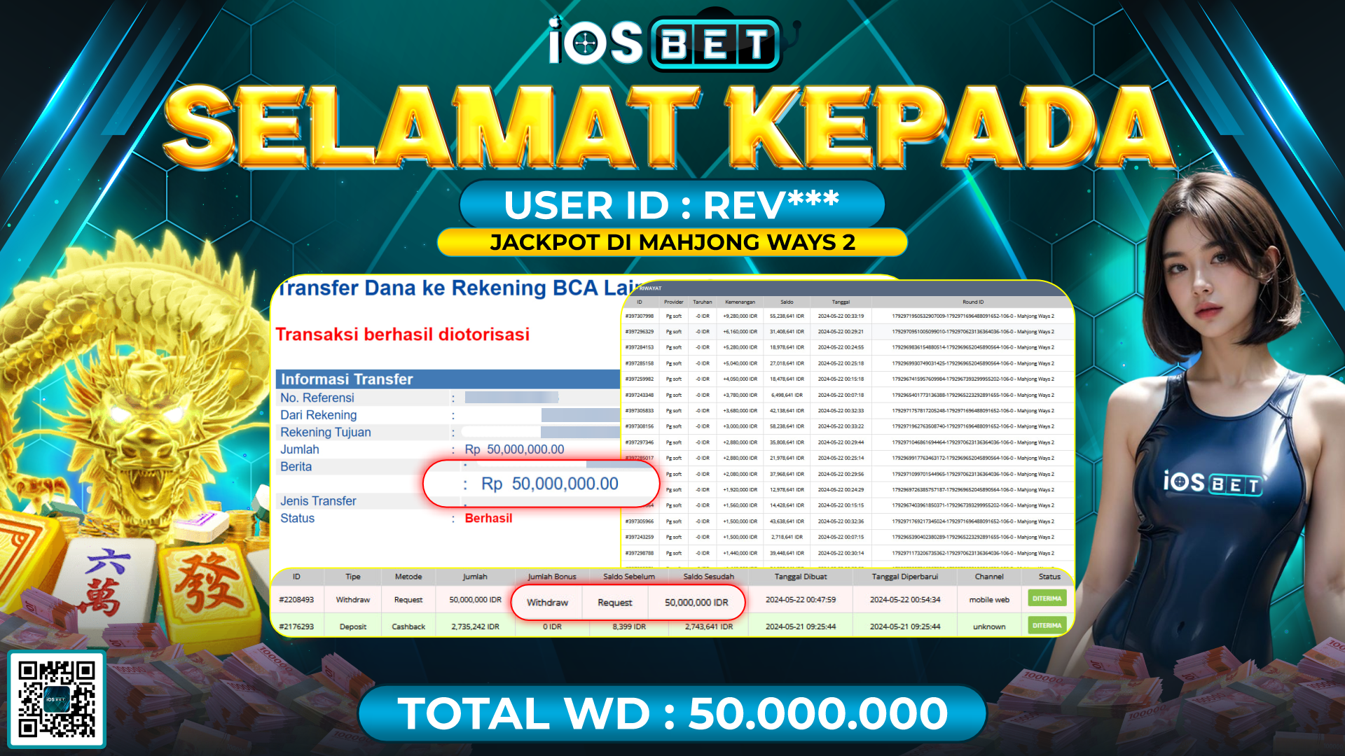 Bukti Pembayaran LUNAS SLOT GAMES GACOR Rp.50.000.000,-
