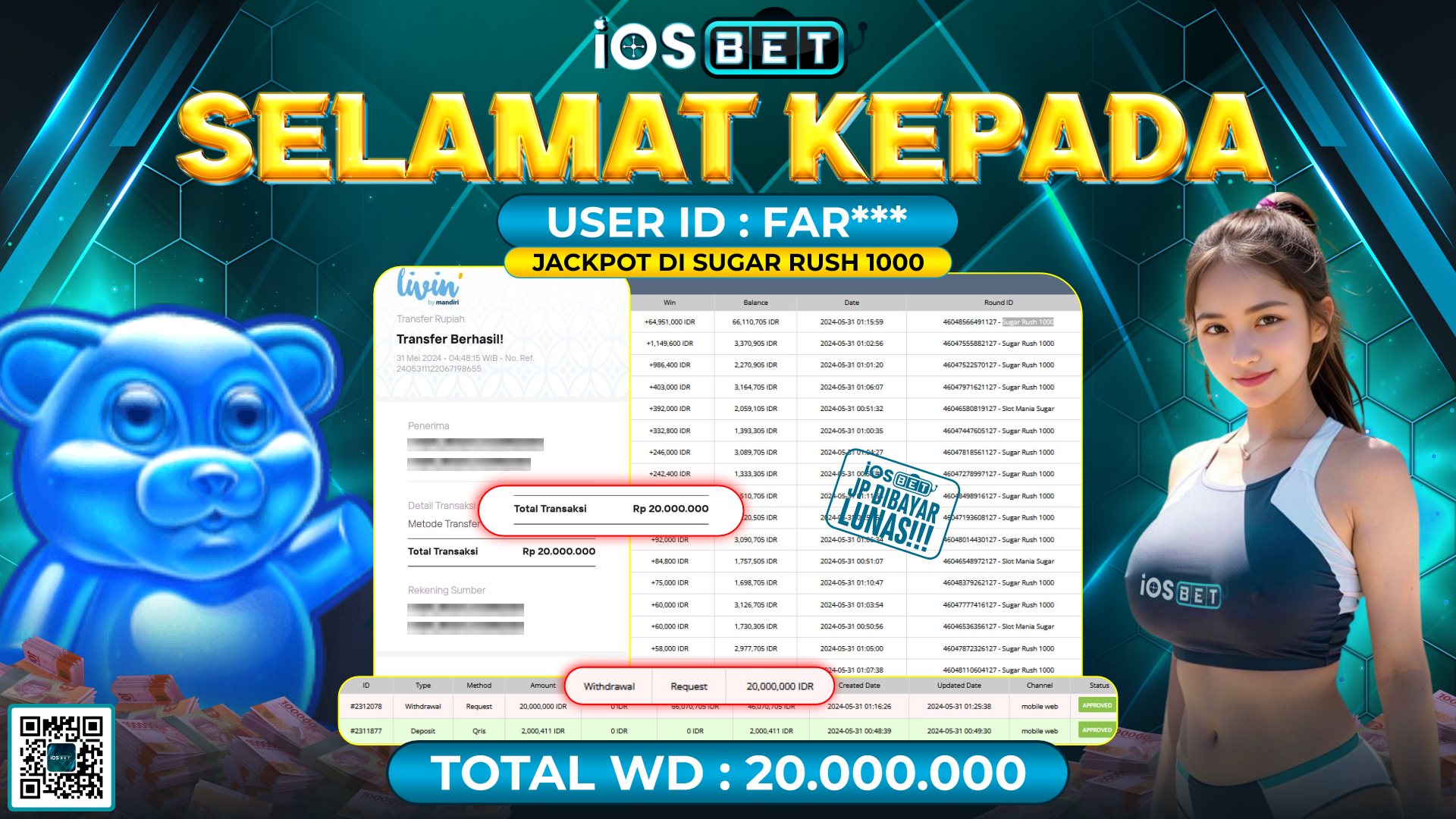 Bukti Pembayaran LUNAS SLOT GAMES GACOR Rp.20.000.000,-
