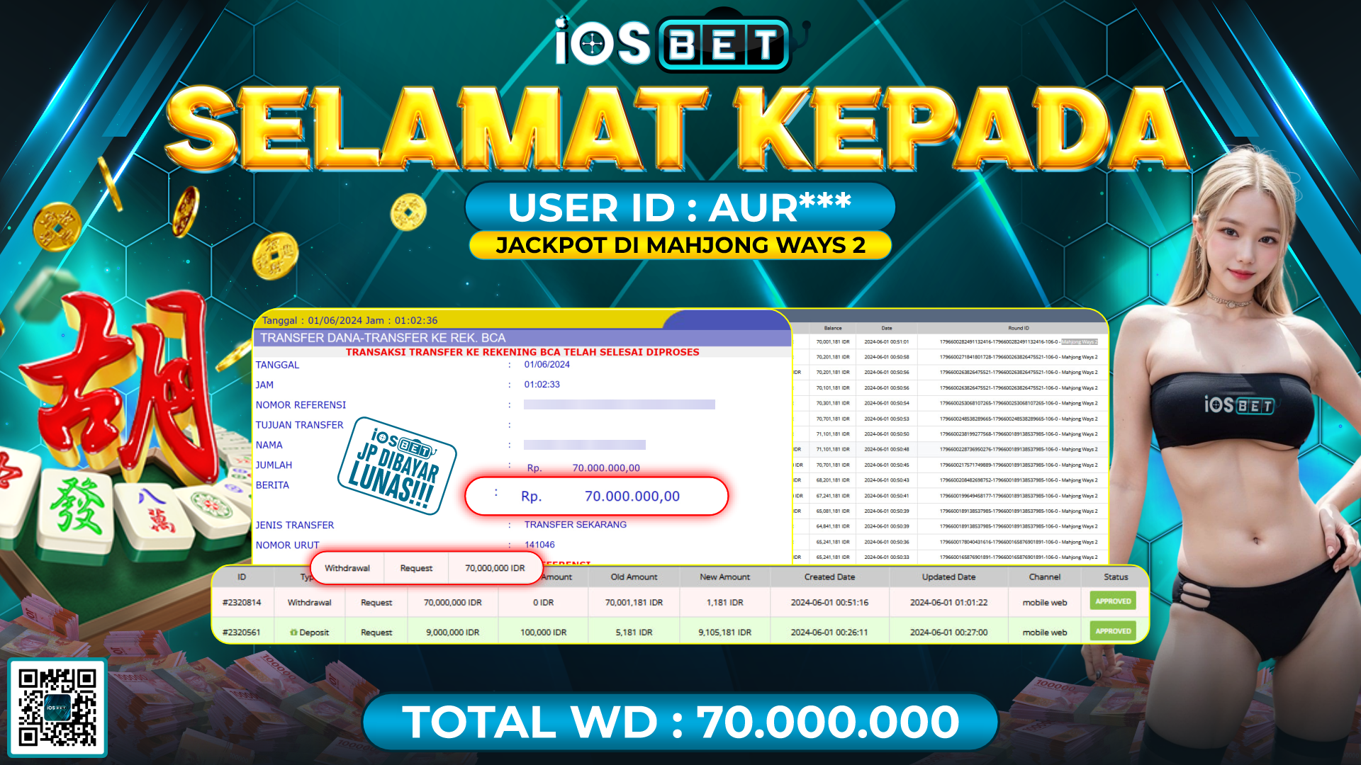 Bukti Pembayaran LUNAS SLOT GAMES GACOR Rp.80.000.000,-
