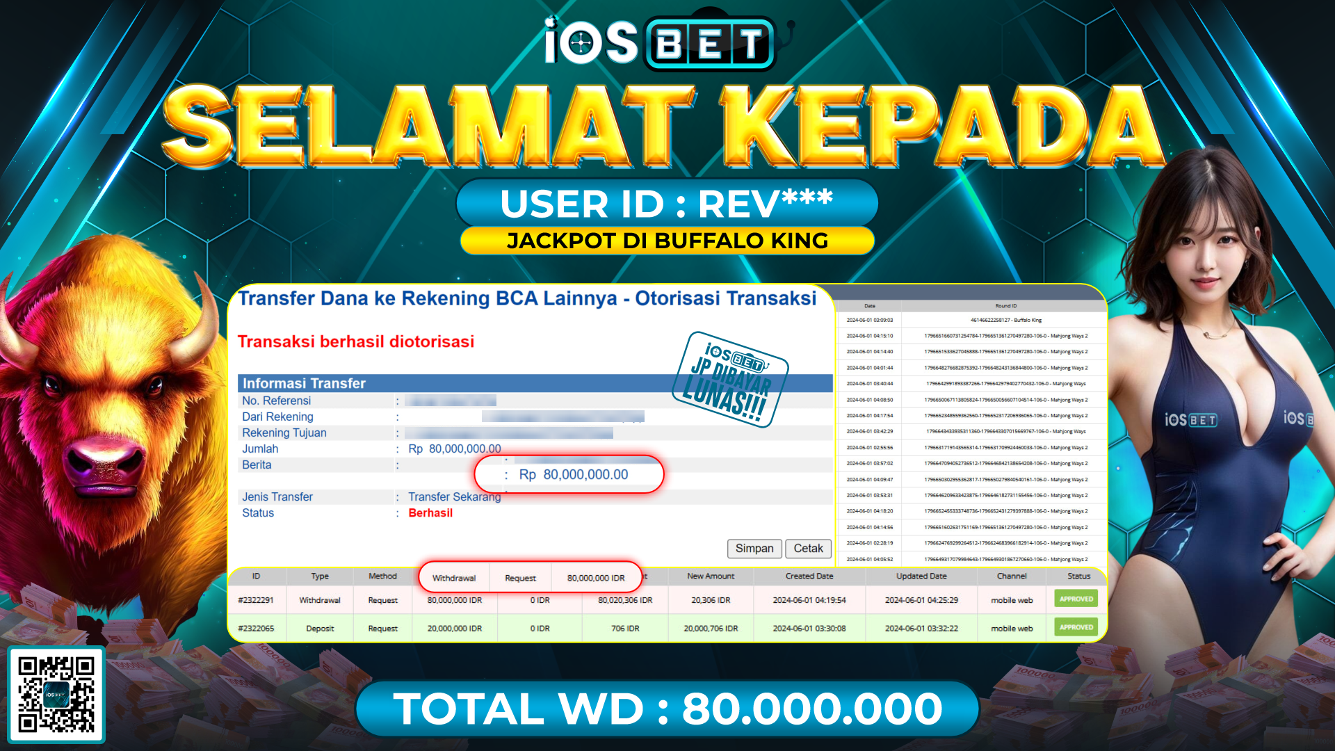 Bukti Pembayaran LUNAS SLOT GAMES GACOR Rp.80.000.000,-