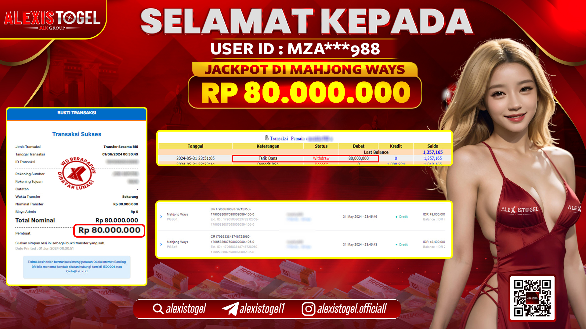 ALEXISTOGEL JACKPOT SLOT GAMES RP. 80.000.000 LUNAS