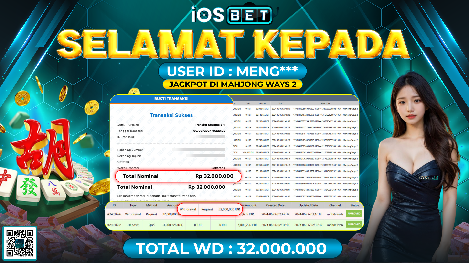 Bukti Pembayaran LUNAS SLOT GAMES GACOR Rp.32.000.000,-