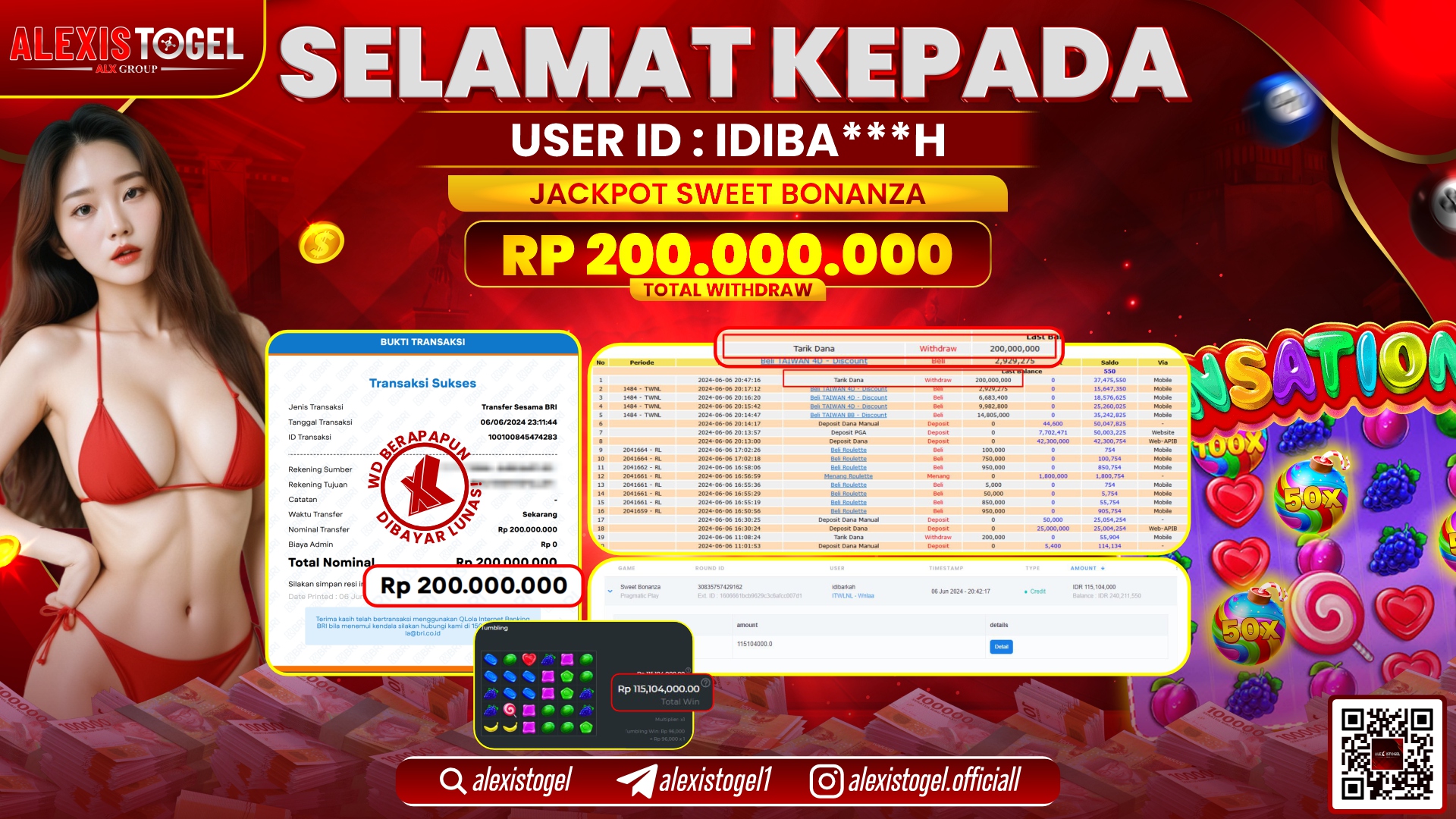 ALEXISTOGEL JACKPOT SLOT GAMES RP. 200.000.000 LUNAS