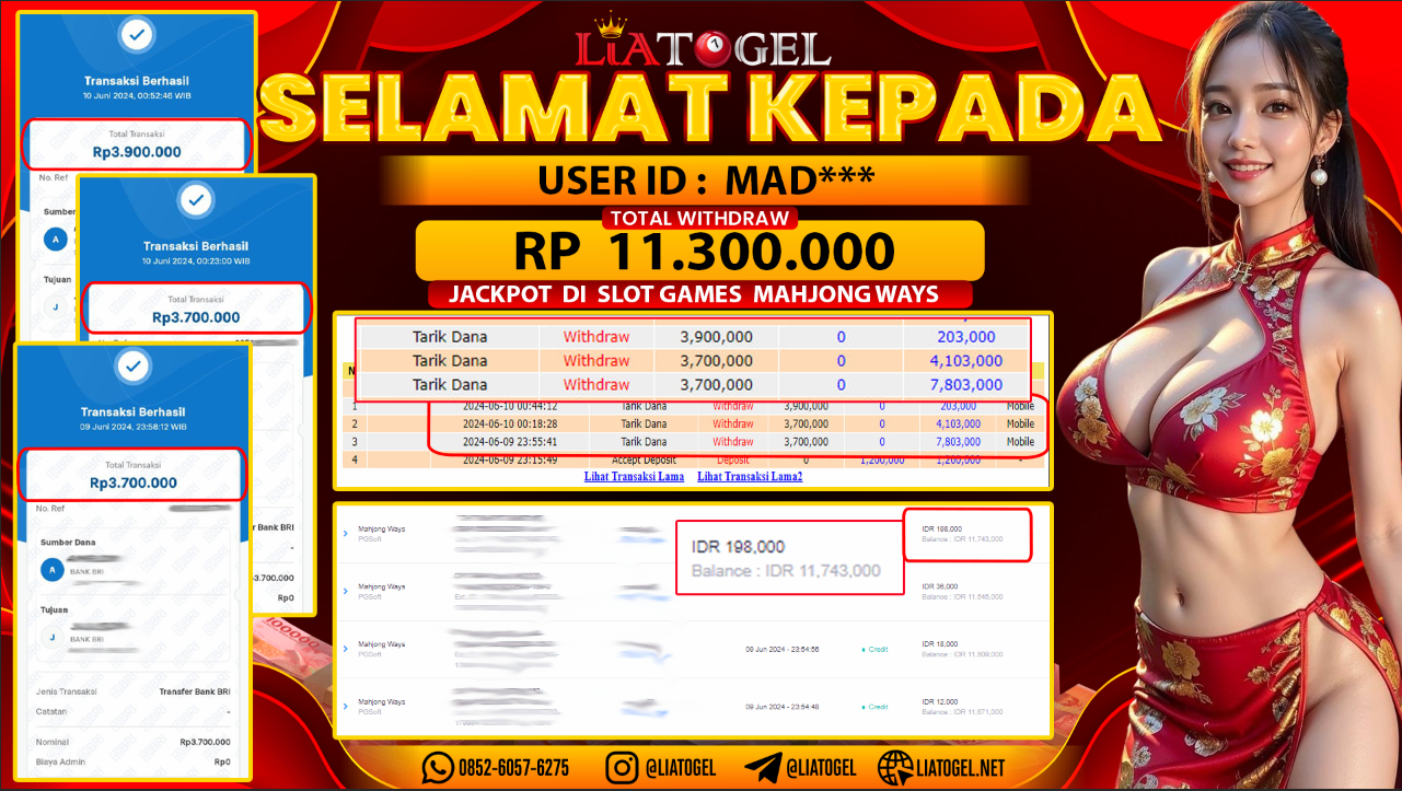 LIATOGEL - JACKPOT SLOT GAMES MAHJONG WAYS RP 11.300.000,- LUNAS