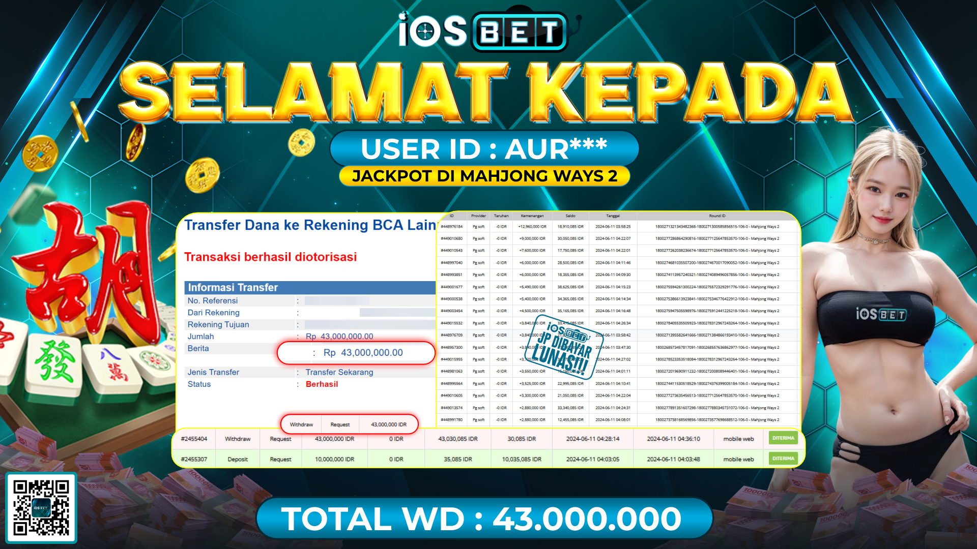 Bukti Pembayaran LUNAS SLOT GAMES GACOR Rp.24.000.000,-