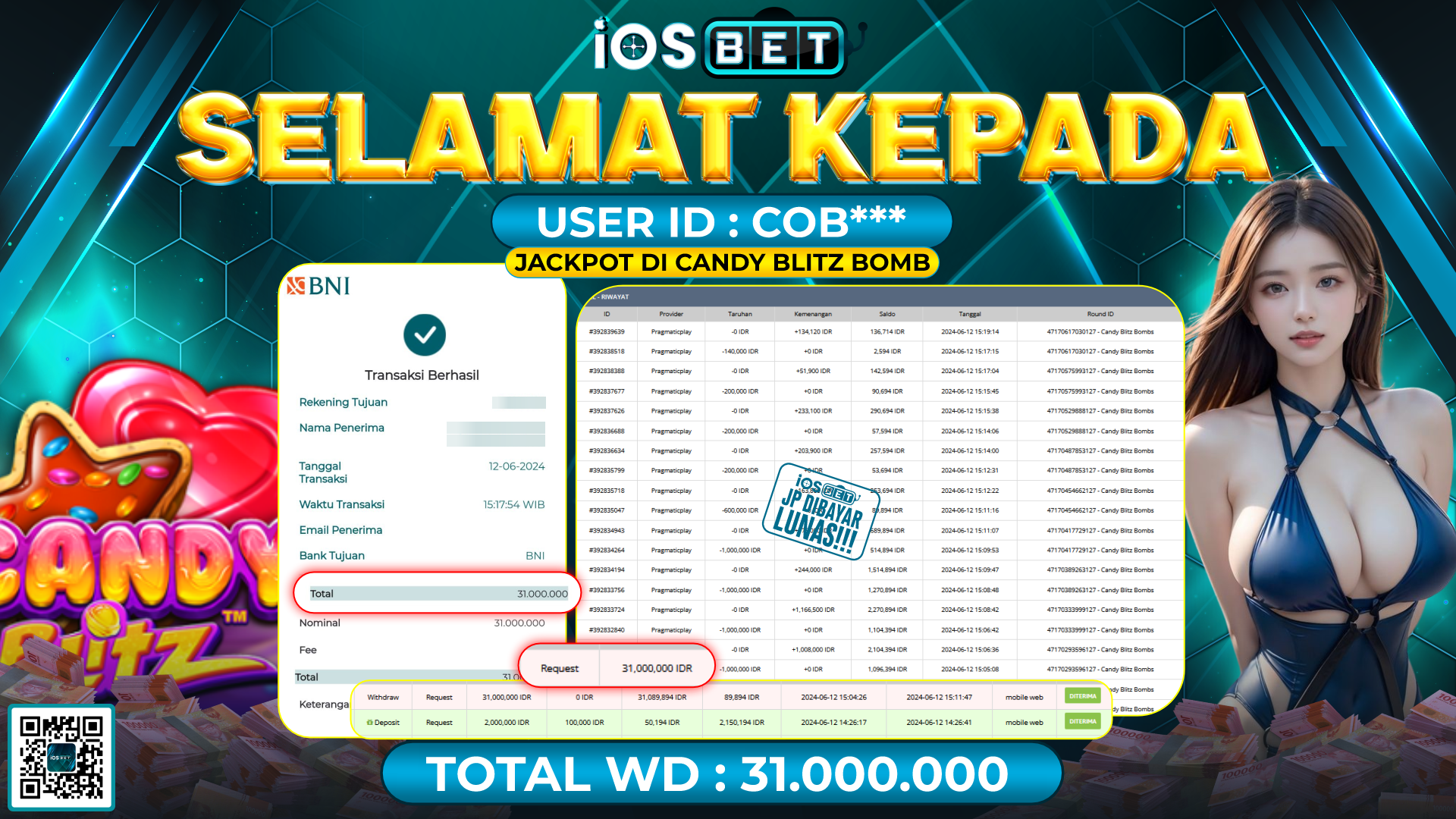 Bukti Pembayaran LUNAS SLOT GAMES GACOR Rp.31.000.000,-