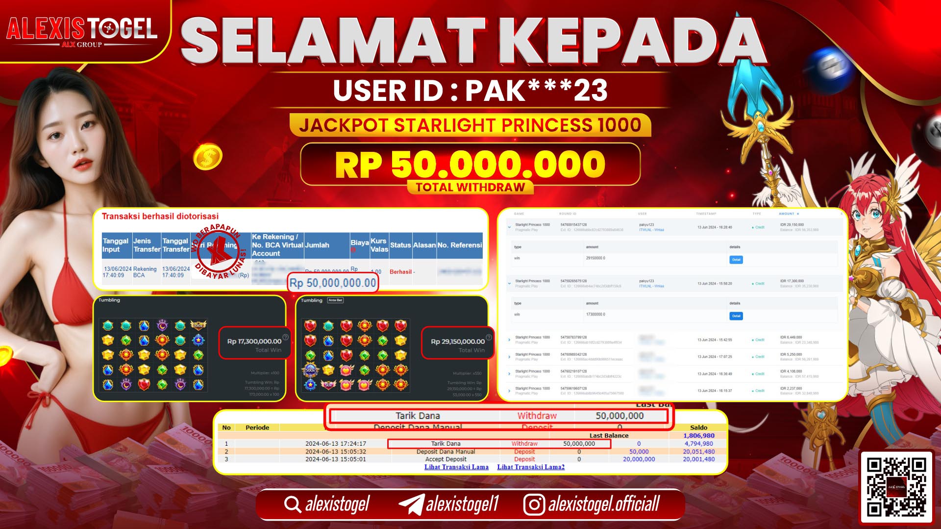 ALEXISTOGEL JACKPOT SLOT GAMES RP. 50.000.000 LUNAS