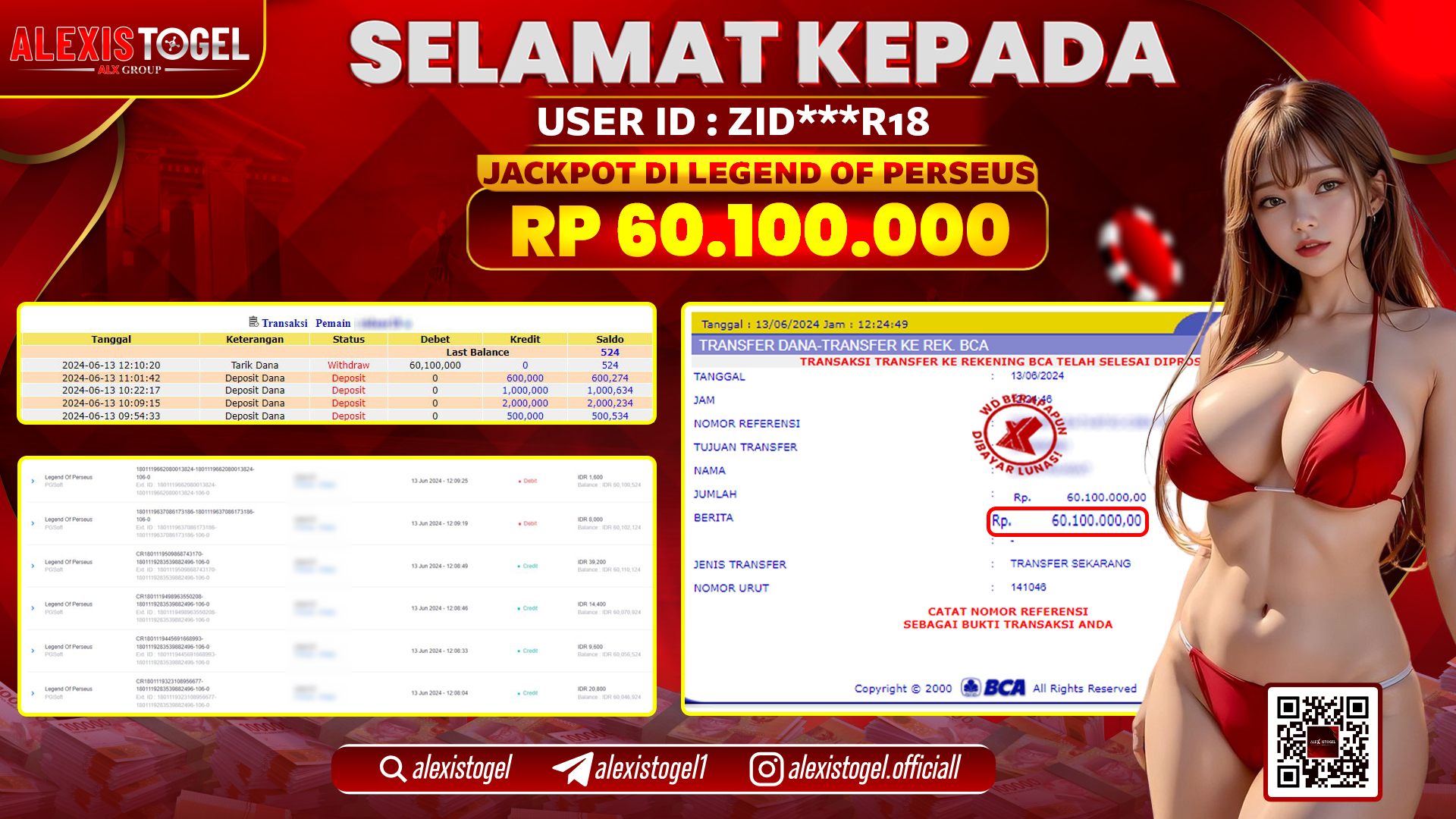 ALEXISTOGEL JACKPOT SLOT GAMES RP. 60.100.000 LUNAS