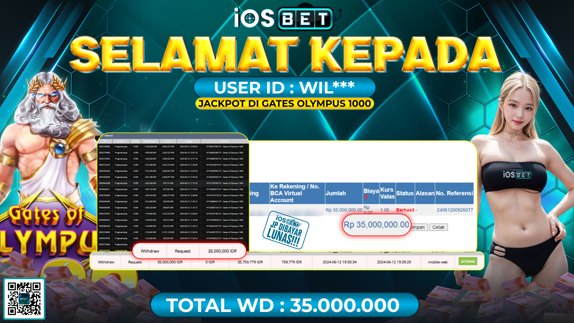 Bukti Pembayaran LUNAS SLOT GAMES GACOR Rp.35.000.000,-