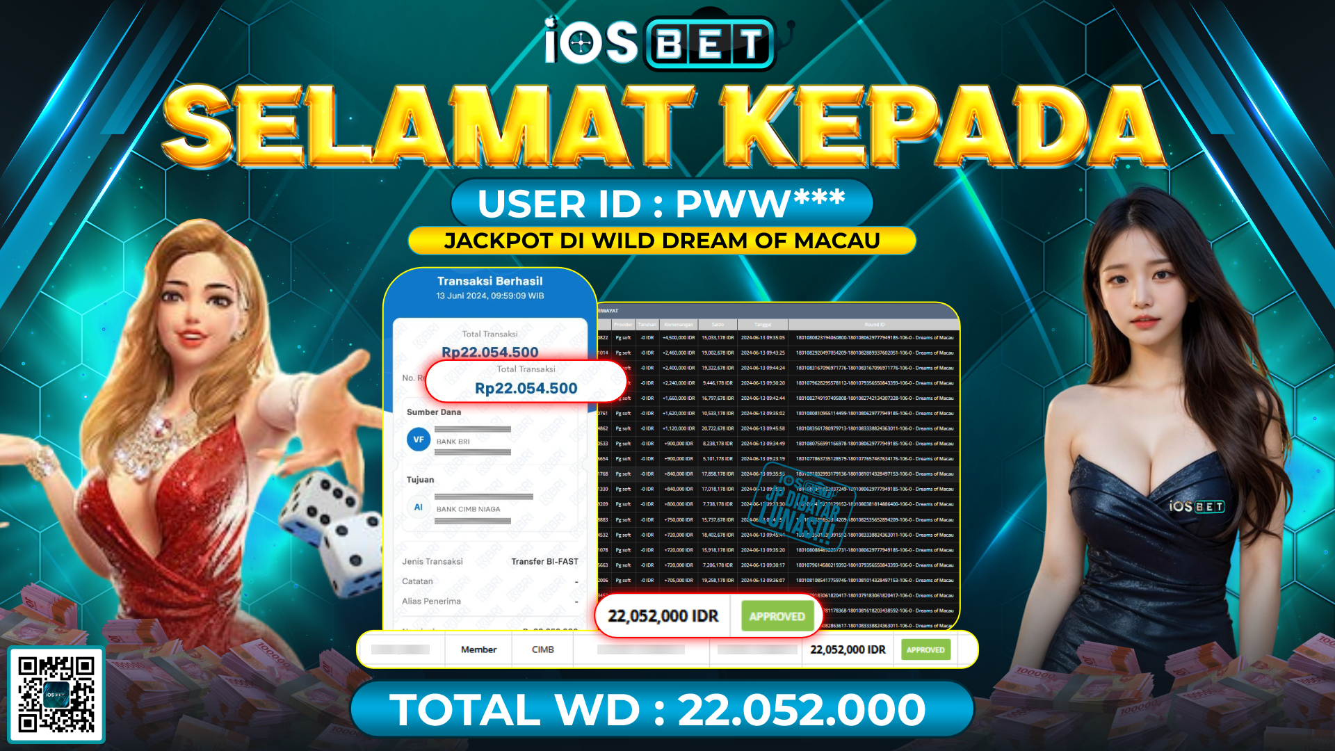 Bukti Pembayaran LUNAS LIVE GAMES GACOR Rp.22.052.000,-
