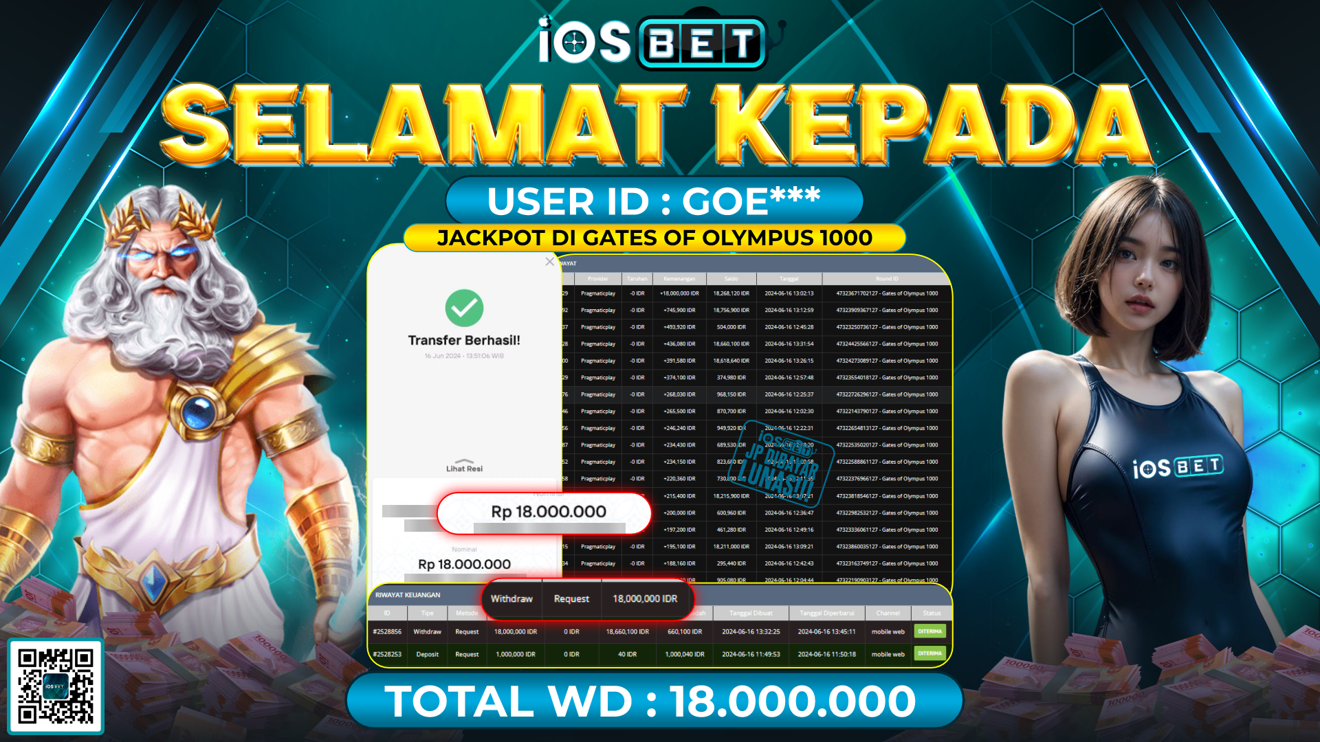 Bukti Pembayaran LUNAS SLOT GAMES GACOR Rp.18.000.000,-