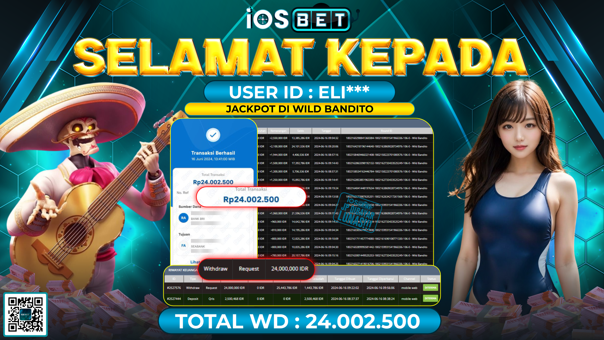 Bukti Pembayaran LUNAS SLOT GAMES GACOR Rp.24.002.500,-