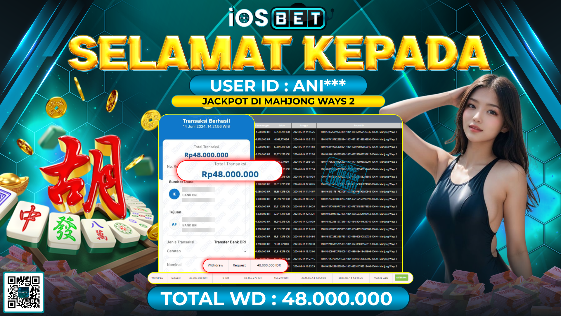 Bukti Pembayaran LUNAS SLOT GAMES GACOR Rp.48.000.000,-