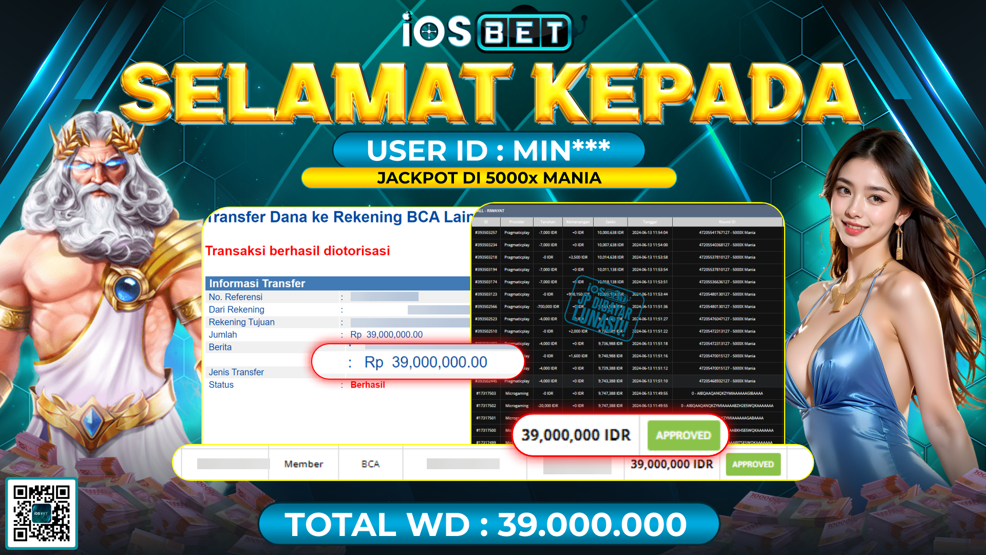 Bukti Pembayaran LUNAS SLOT GAMES GACOR Rp.39.000.000,-