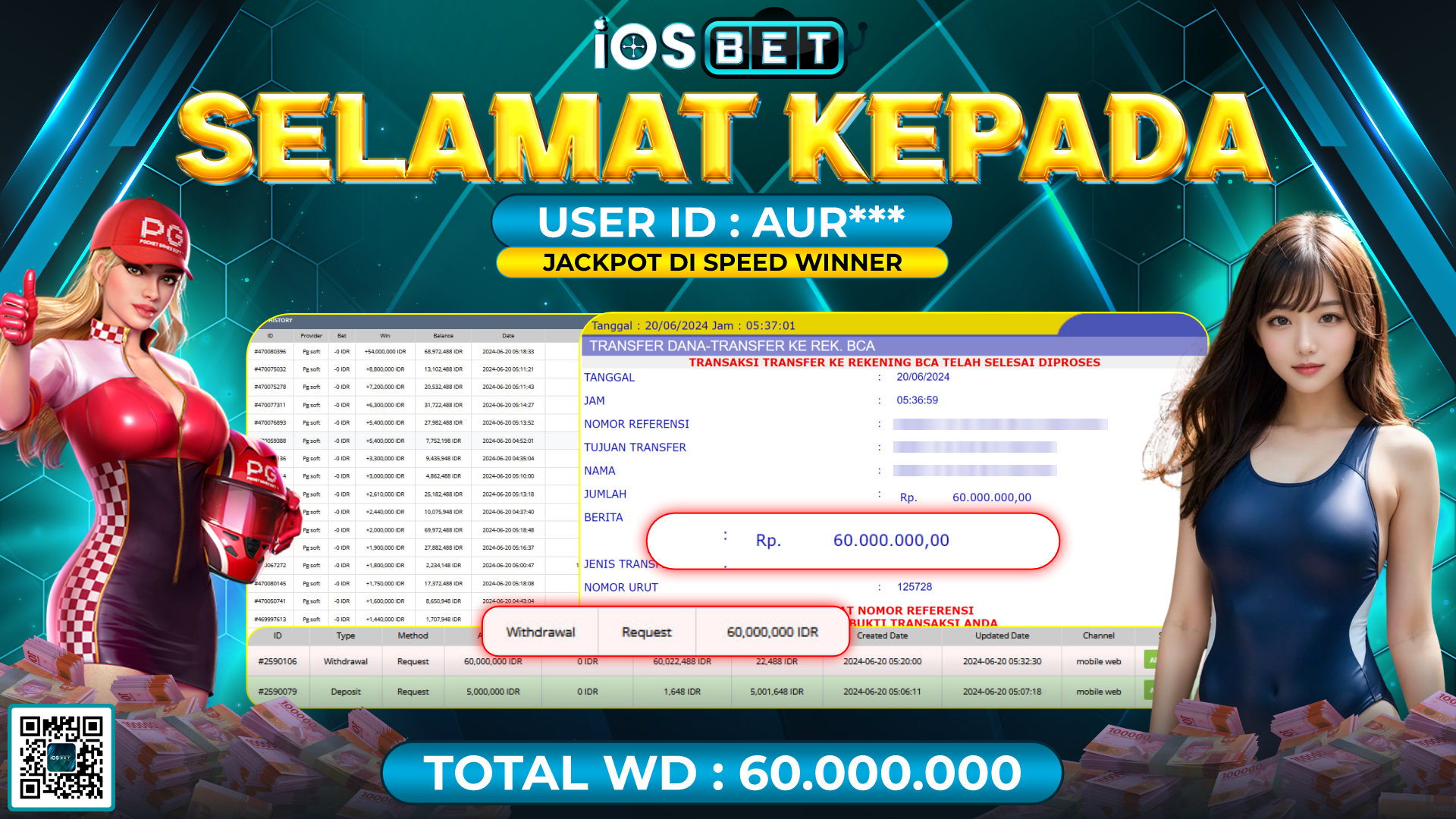 Bukti Pembayaran LUNAS LIVE GAMES GACOR Rp.60.000.000,-
