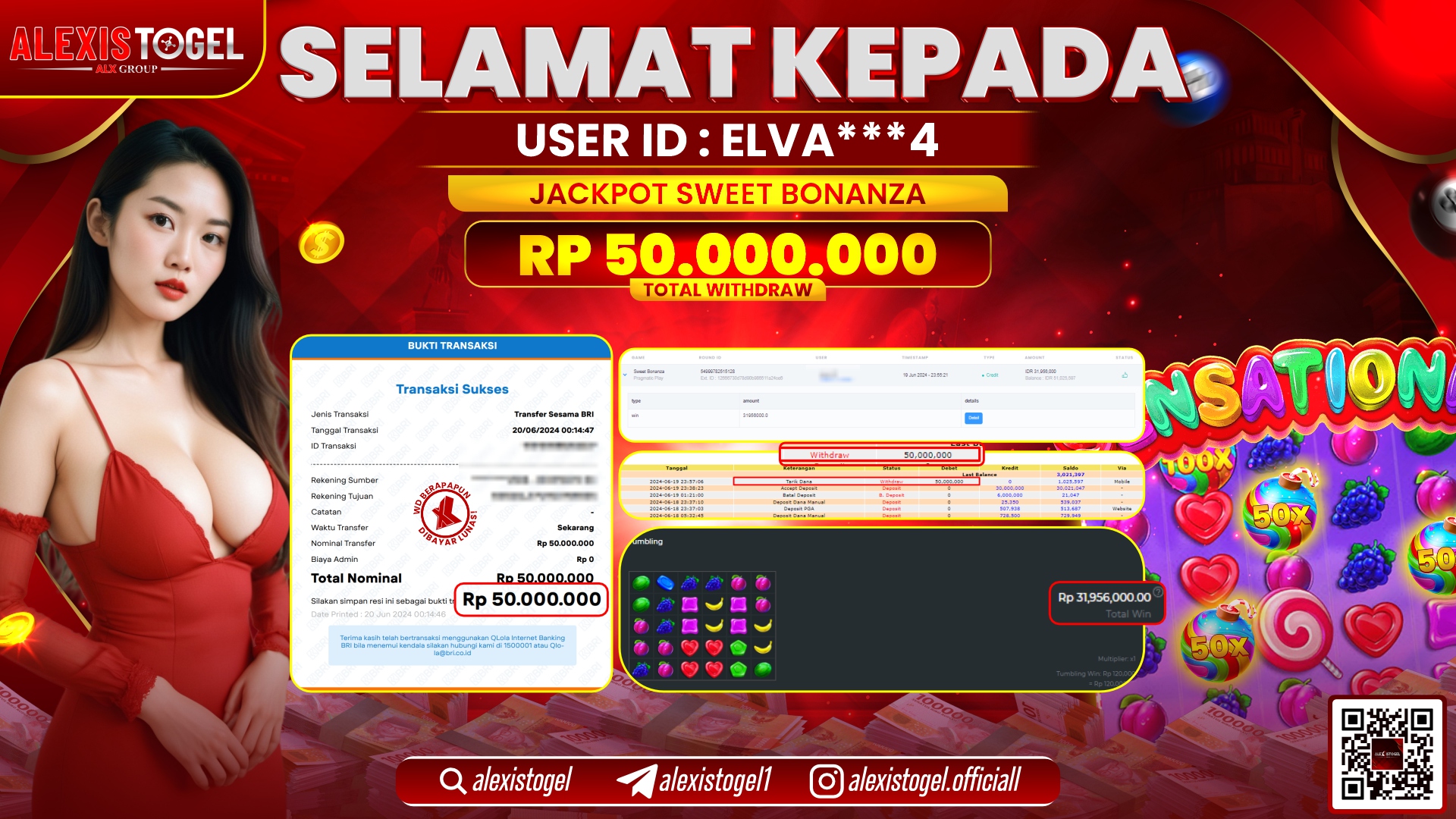 ALEXISTOGEL JACKPOT SLOT GAMES RP. 50.000.000 LUNAS