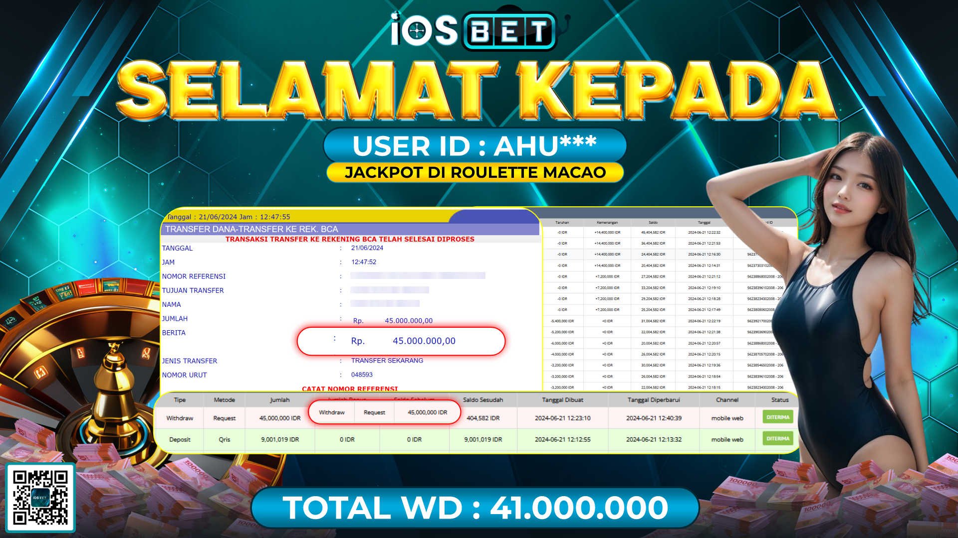 Bukti Pembayaran LUNAS LIVE GAMES GACOR Rp.41.000.000,-