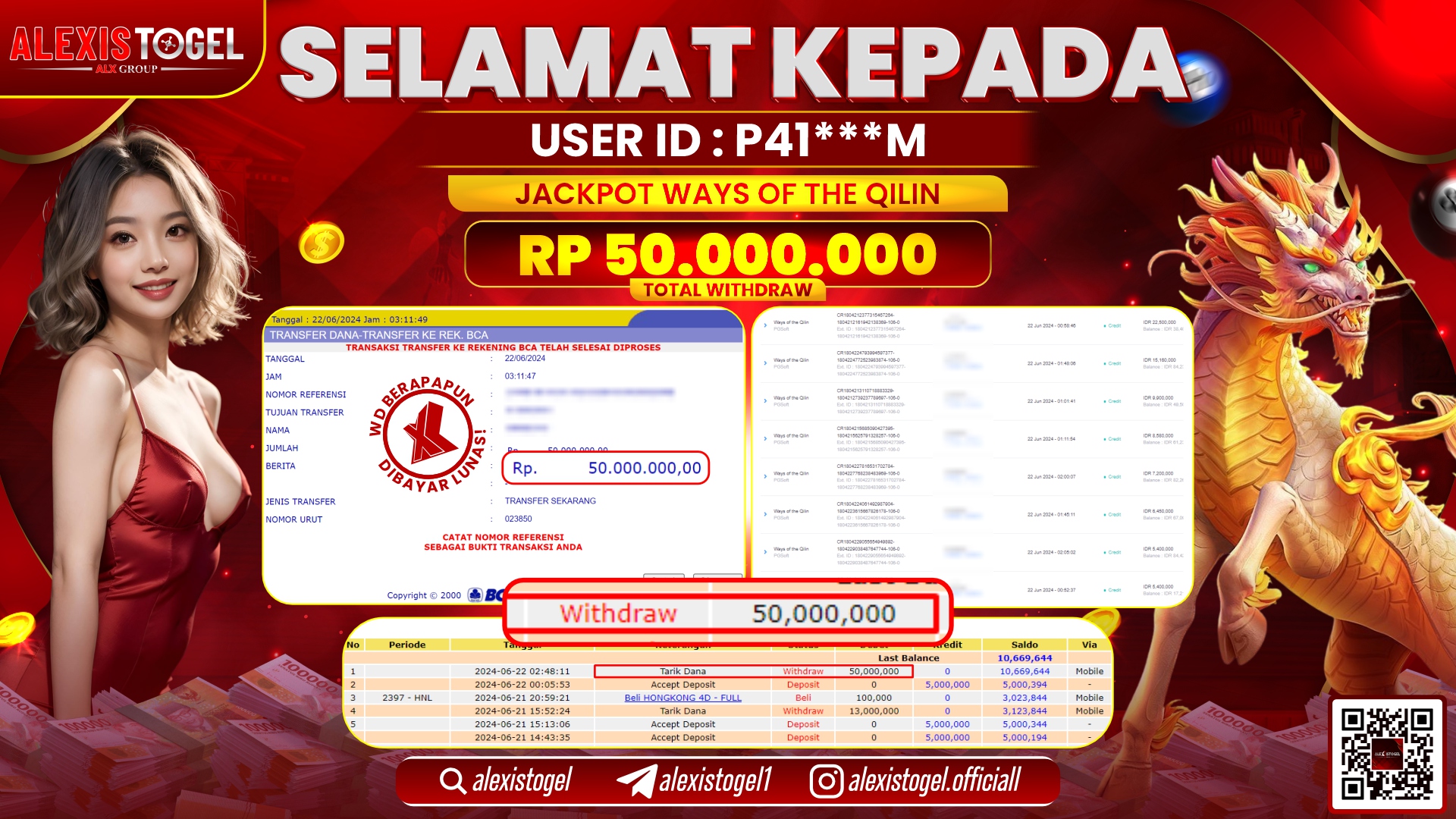 ALEXISTOGEL JACKPOT SLOT GAMES RP. 50.000.000 LUNAS