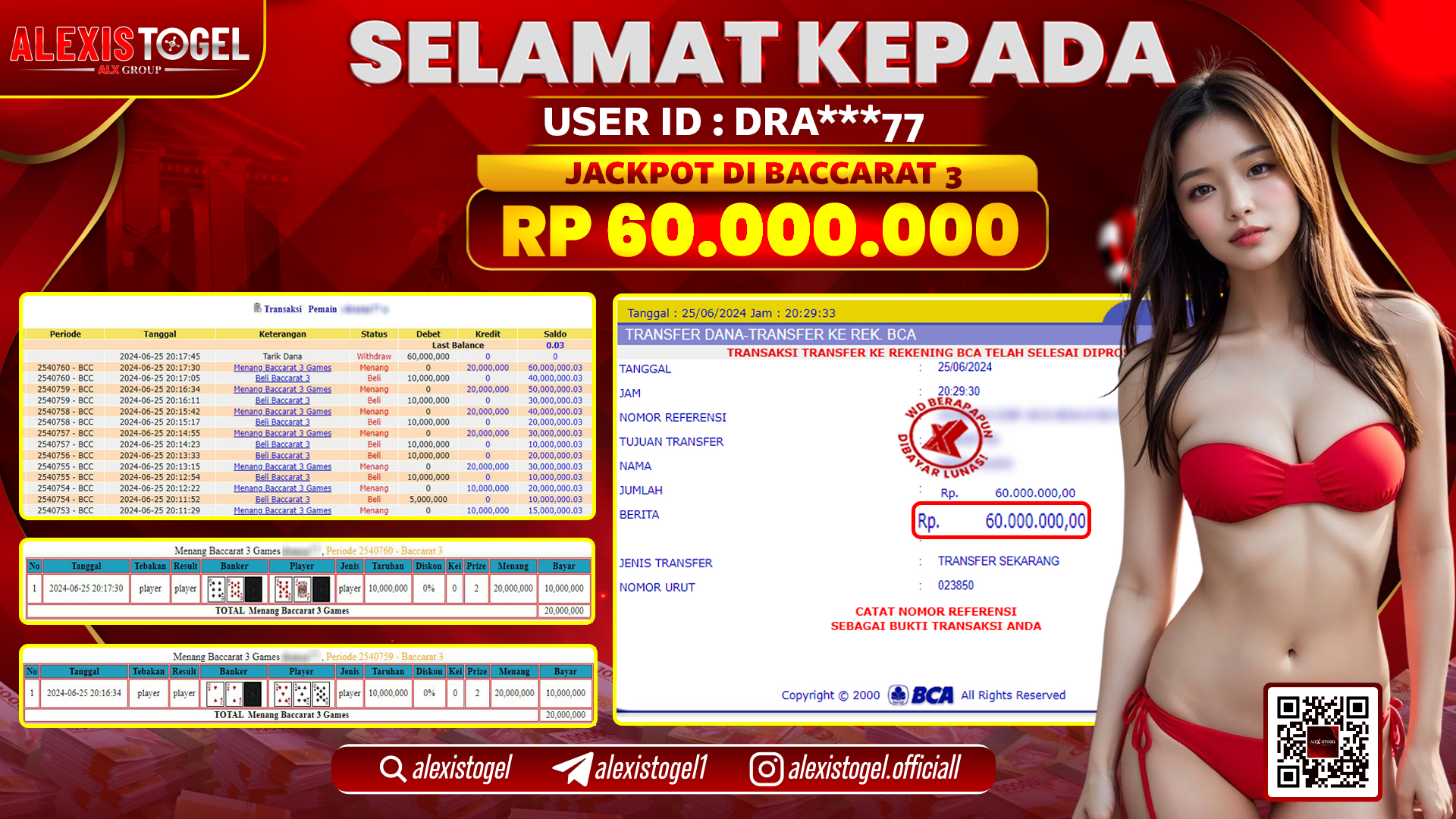 ALEXISTOGEL JACKPOT CASINO RP. 60.000.000 LUNAS