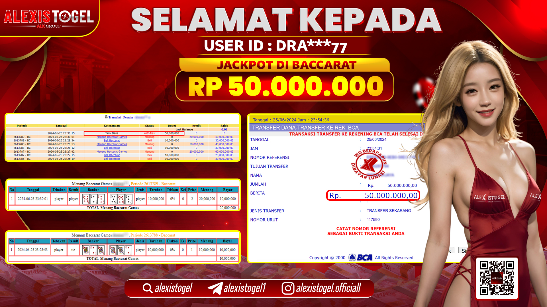 ALEXISTOGEL JACKPOT CASINO RP. 50.000.000 LUNAS