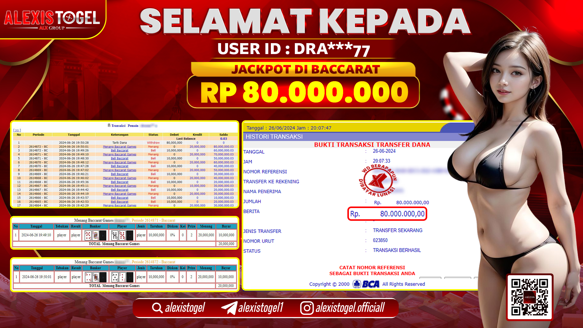 ALEXISTOGEL JACKPOT CASINO RP. 80.000.000 LUNAS