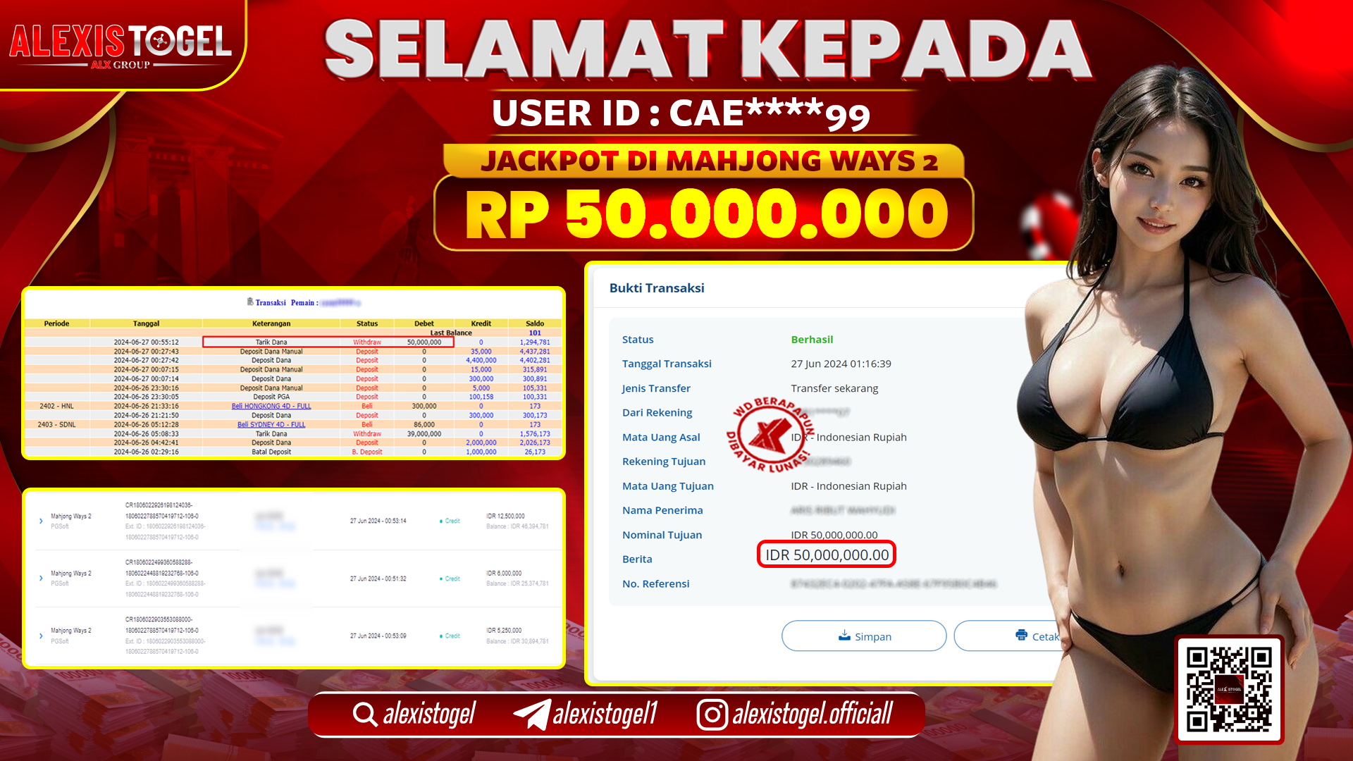 ALEXISTOGEL JACKPOT SLOT GAMES RP. 50.000.000 LUNAS