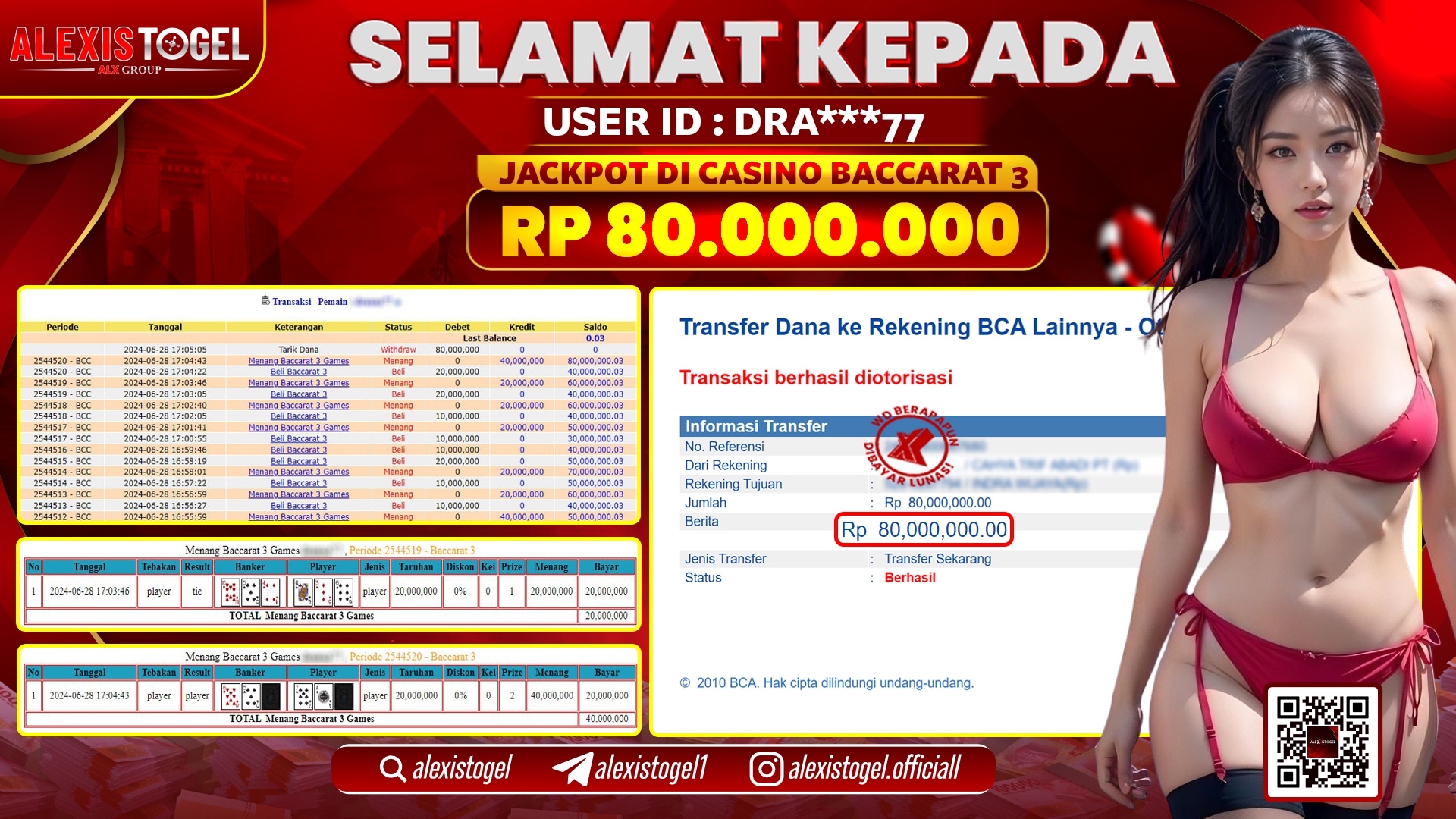 ALEXISTOGEL JACKPOT CASINO RP. 80.000.000 LUNAS