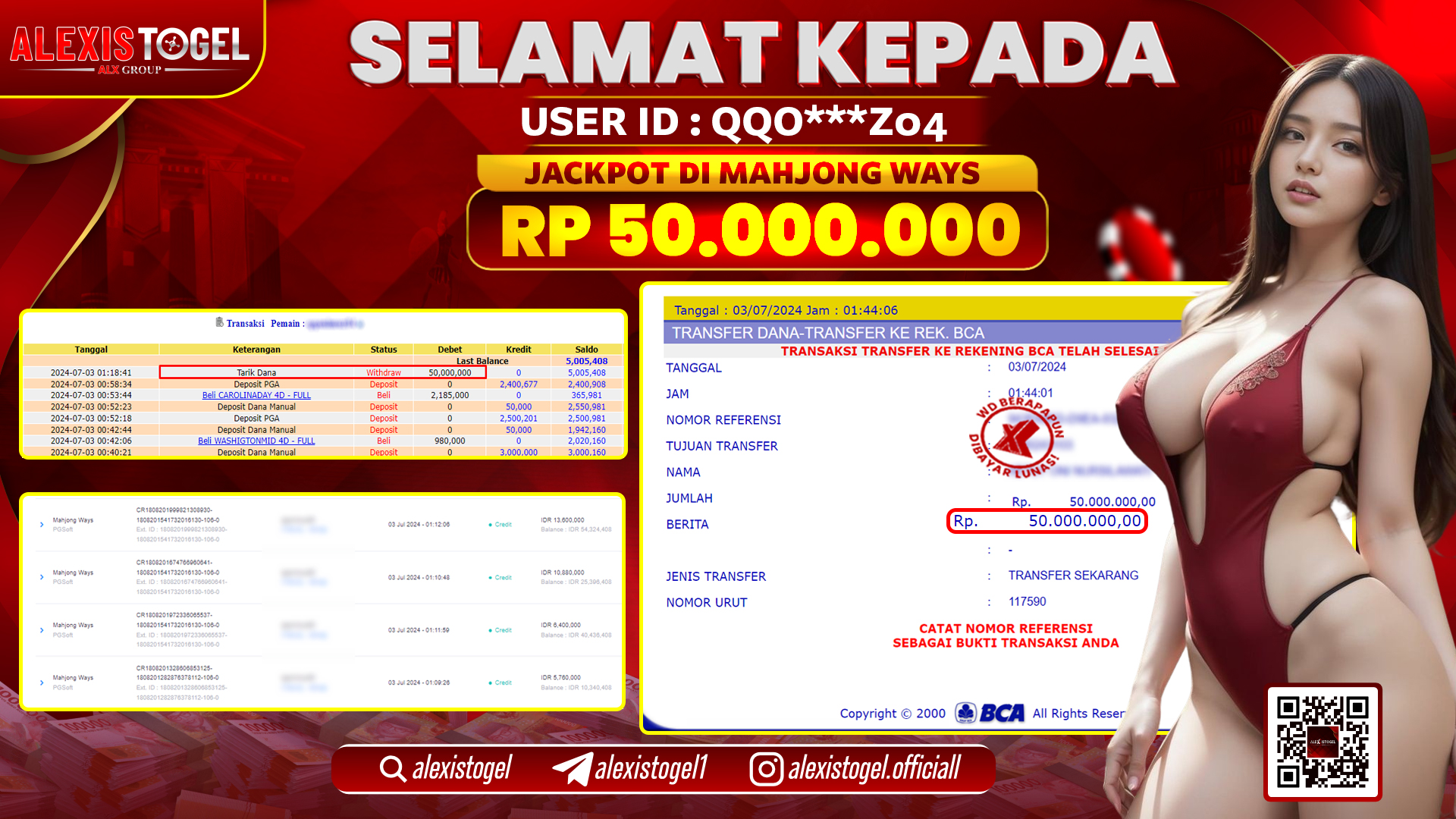 ALEXISTOGEL JACKPOT SLOT GAMES RP. 50.000.000 LUNAS