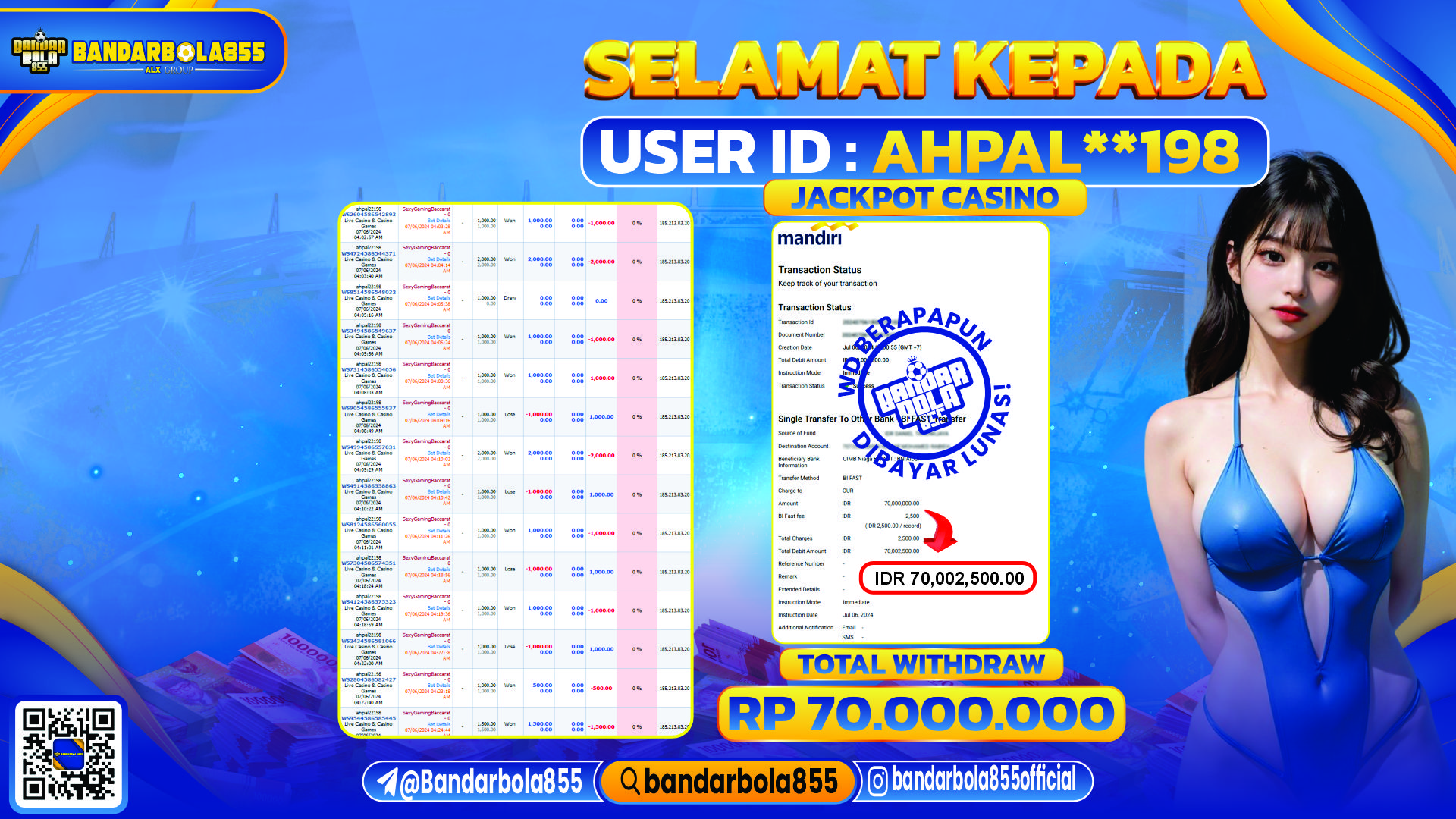 🎖 JACKPOT DI BANDARBOLA855 🎖