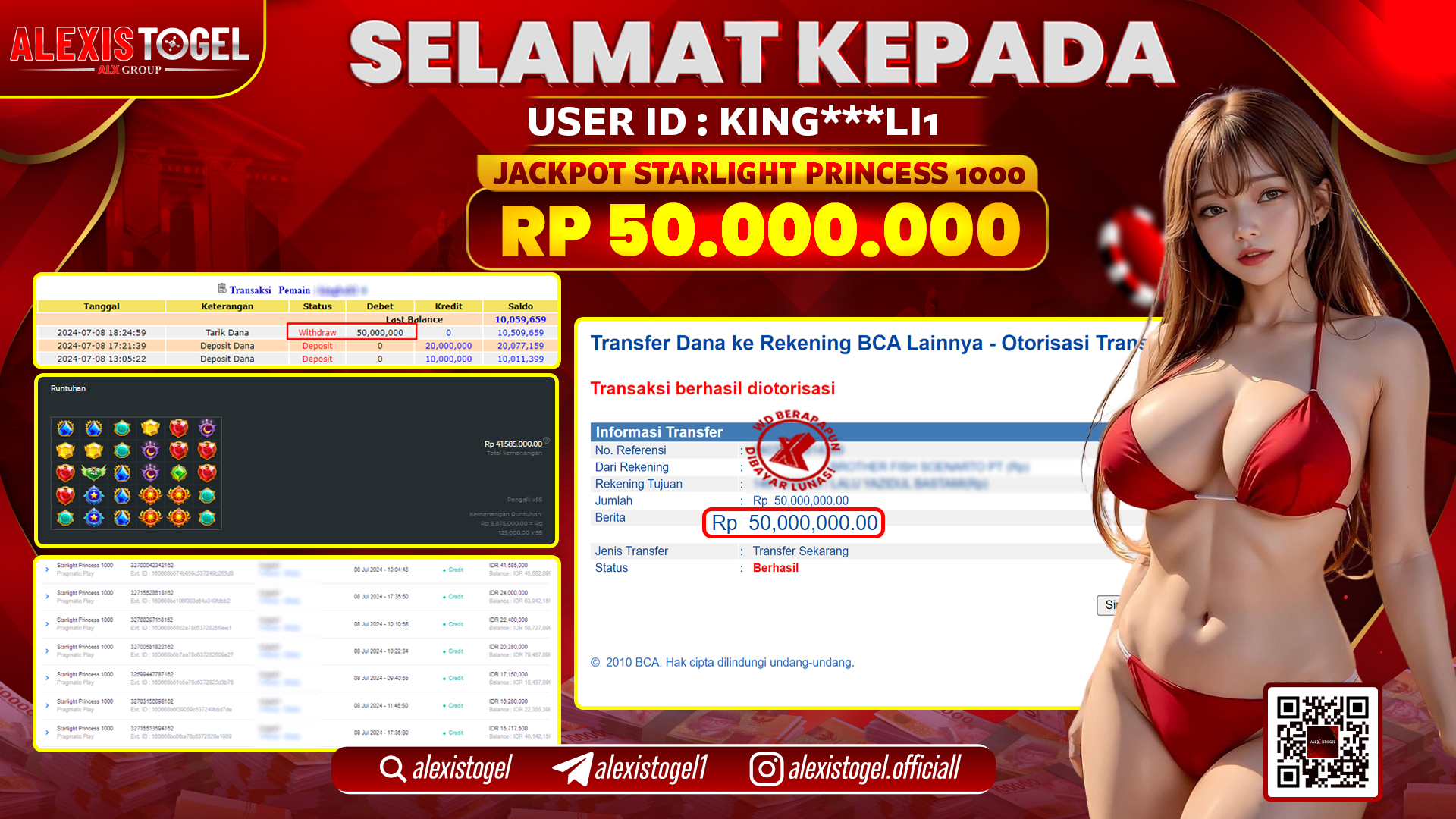 ALEXISTOGEL JACKPOT SLOT GAMES RP. 50.000.000 LUNAS