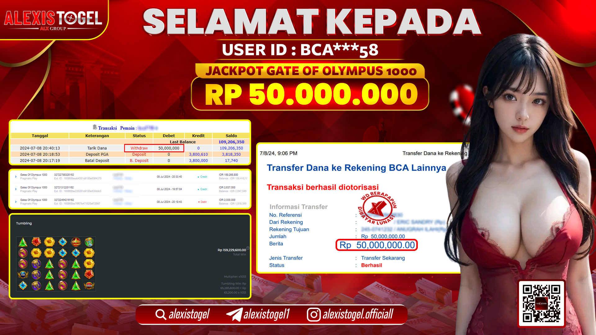 ALEXISTOGEL JACKPOT SLOT GAMES RP. 50.000.000 LUNAS