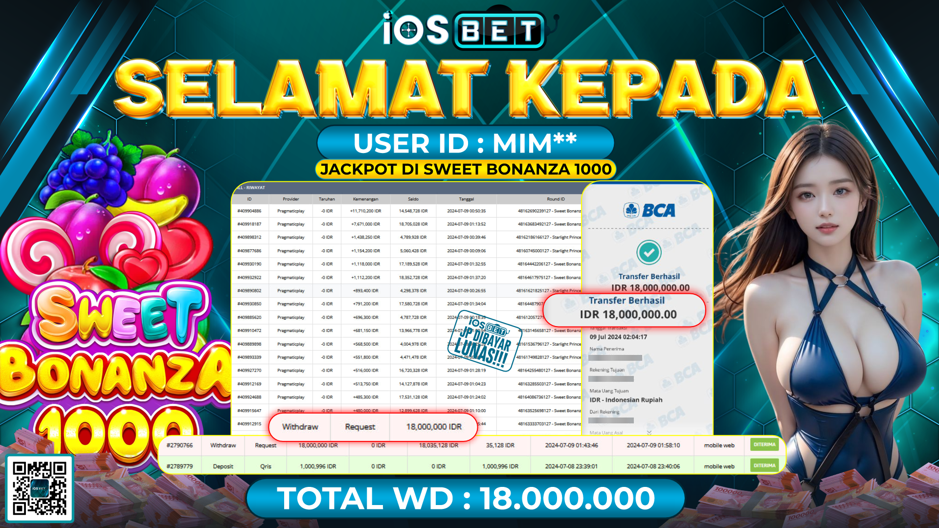 Bukti Pembayaran LUNAS SLOT GAMES GACOR Rp.18.000.000,-
