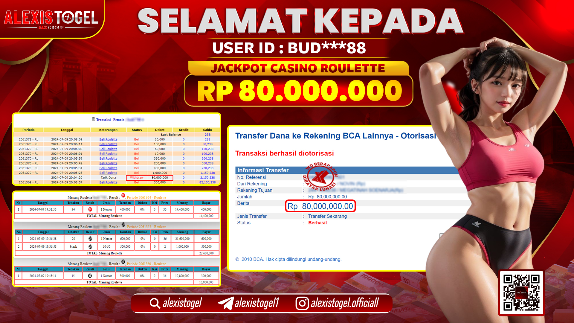 ALEXISTOGEL JACKPOT CASINO RP. 80.000.000 LUNAS