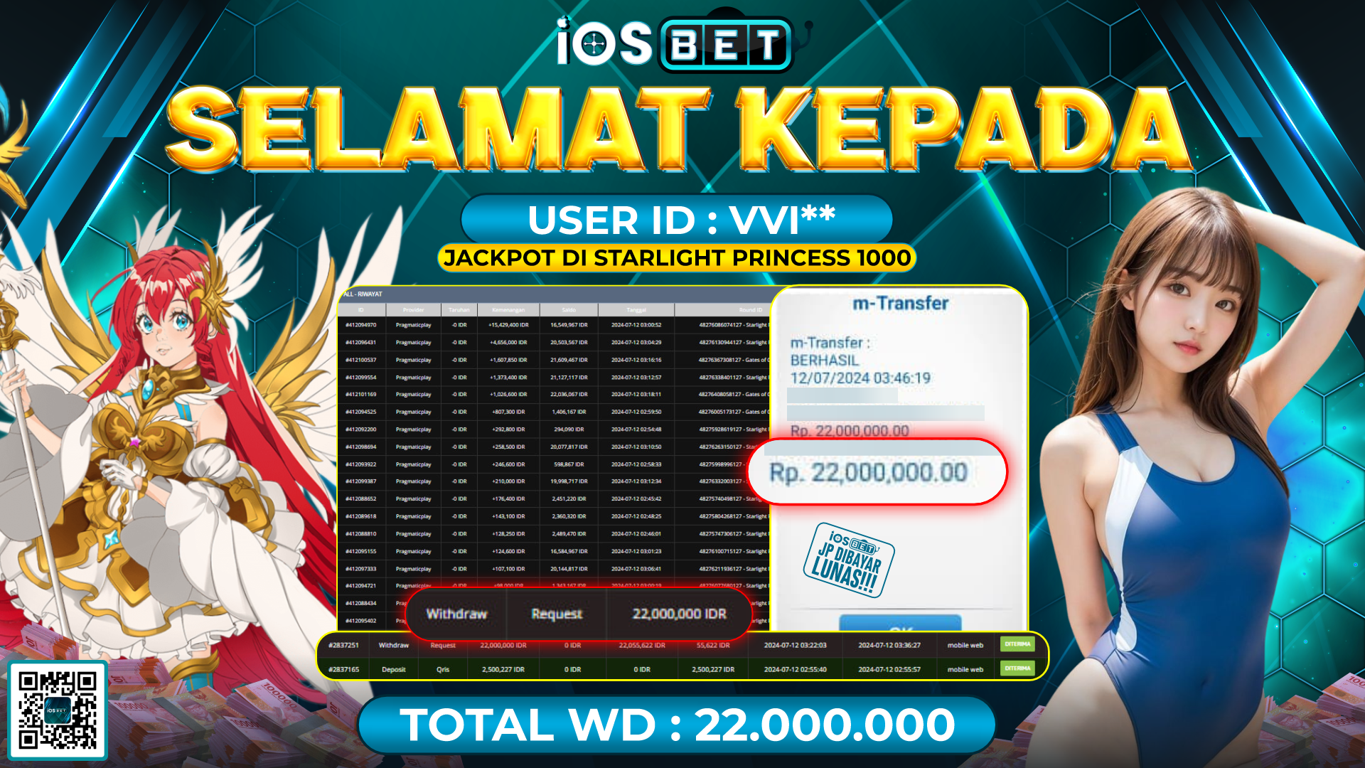 Bukti Pembayaran LUNAS SLOT GAME GACOR Rp.22.000.000,-