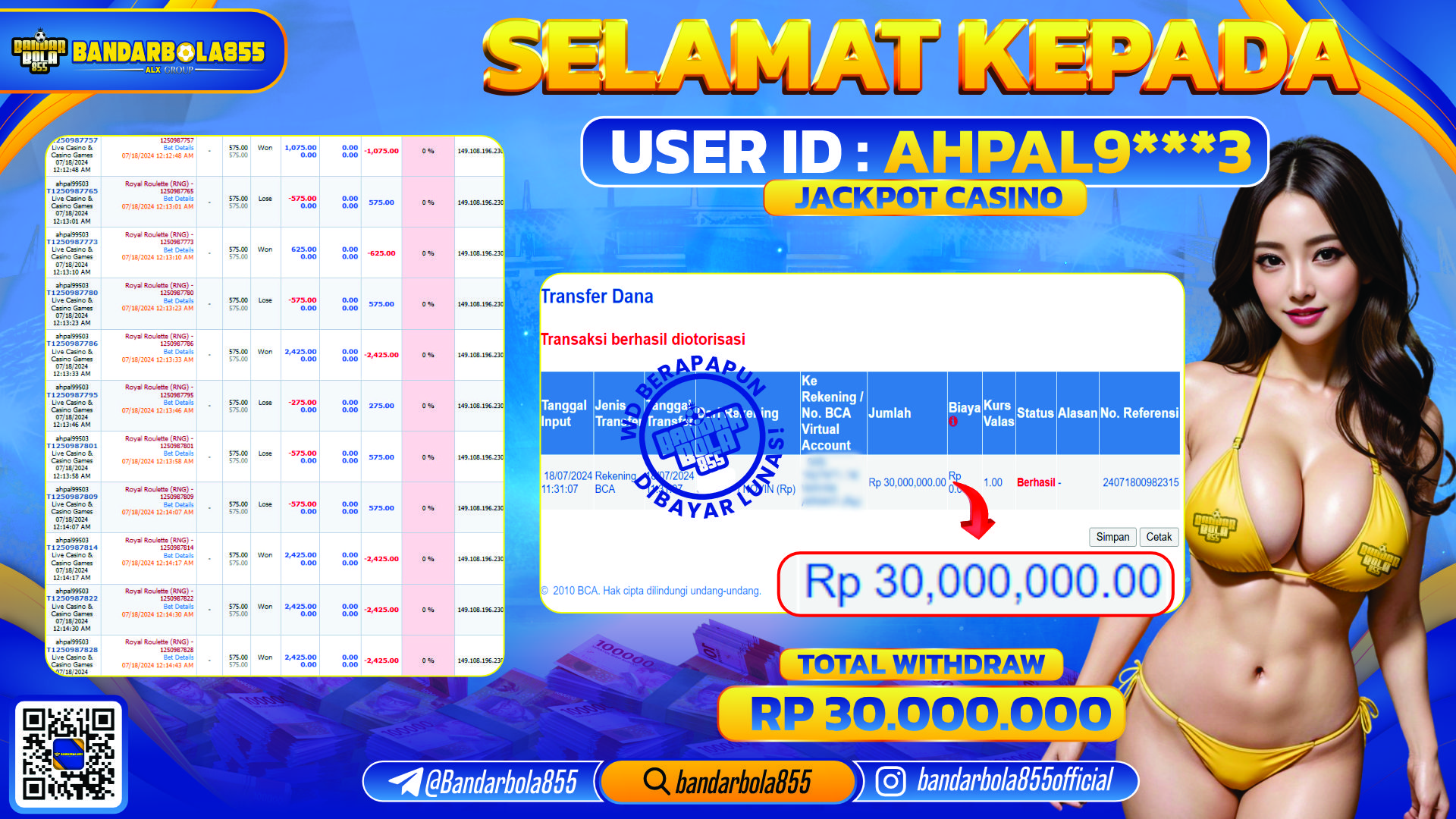 🎖 JACKPOT DI BANDARBOLA855 🎖