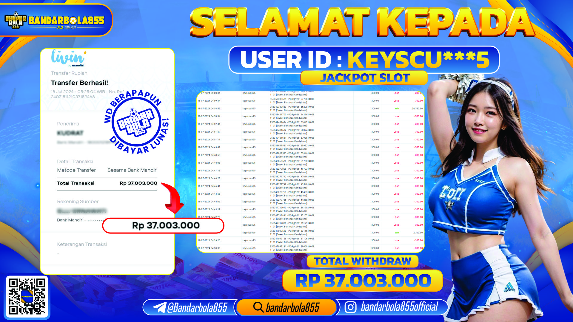 🎖 JACKPOT DI BANDARBOLA855 🎖