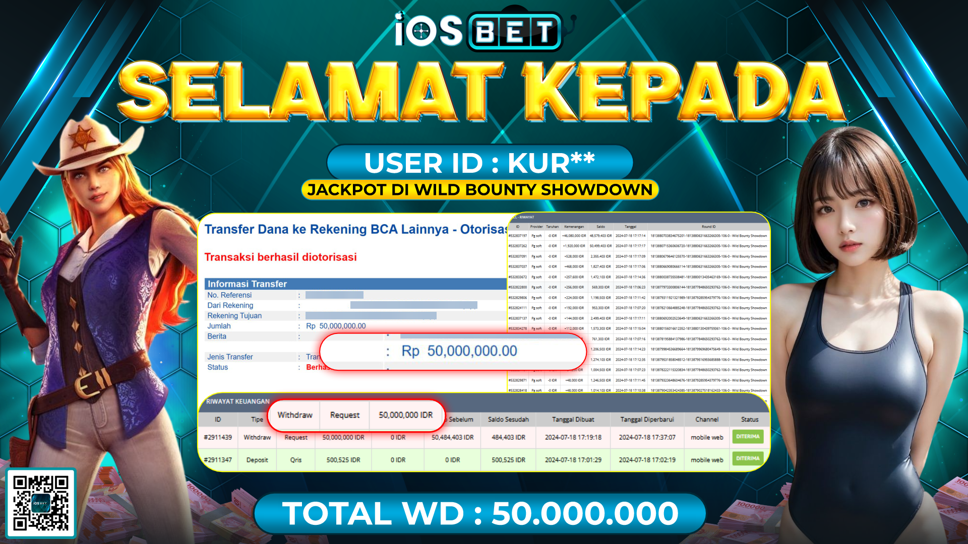 Bukti Pembayaran LUNAS SLOT GAME GACOR Rp.50.000.000,-