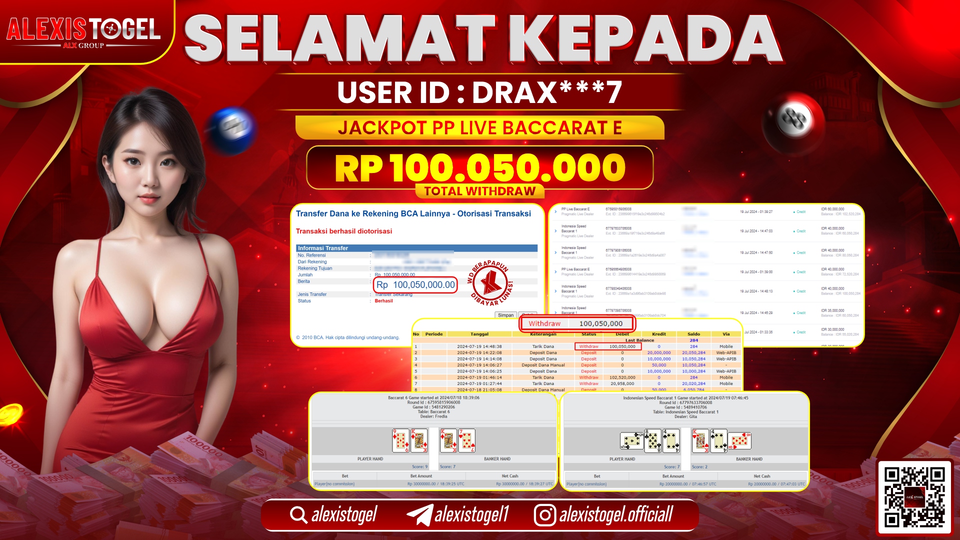 ALEXISTOGEL JACKPOT CASINO RP. 100.050.000 LUNAS