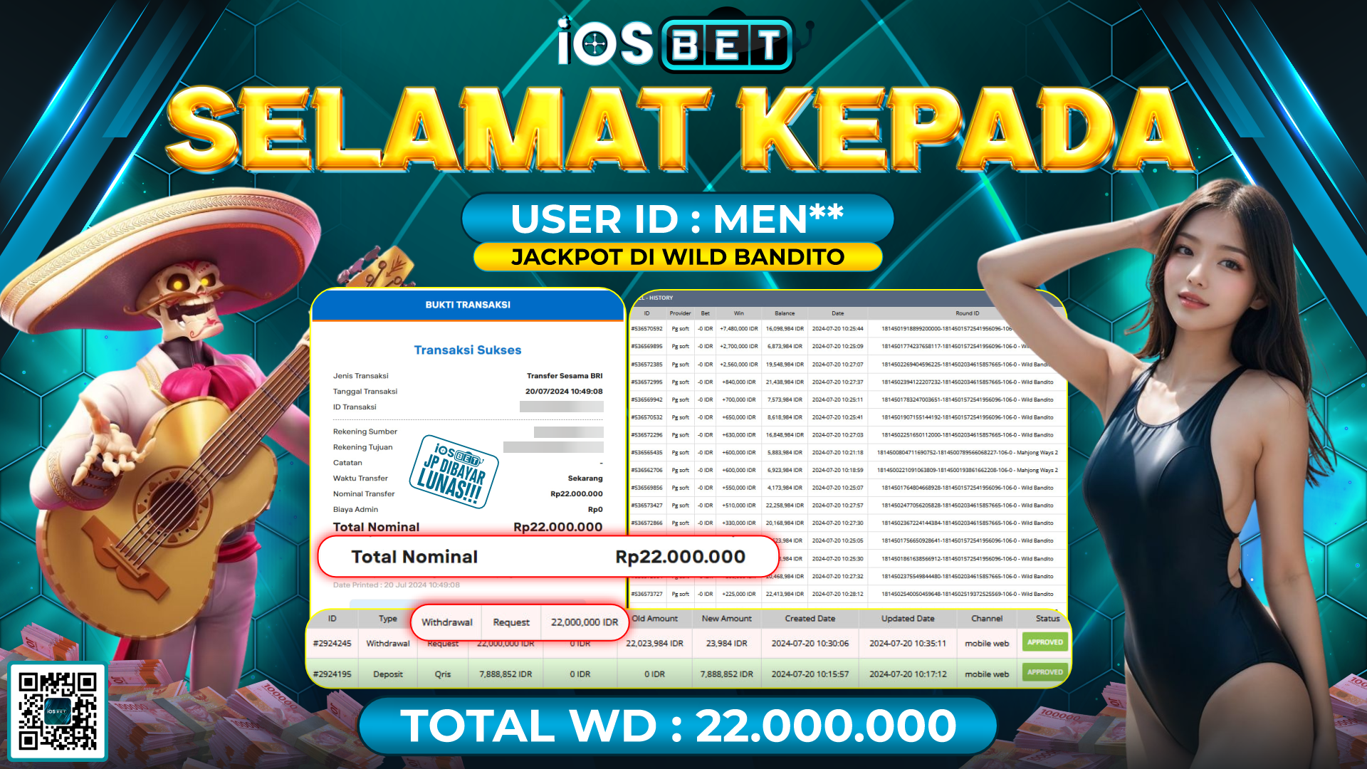 Bukti Pembayaran LUNAS SLOT GAME GACOR Rp.22.000.000,-
