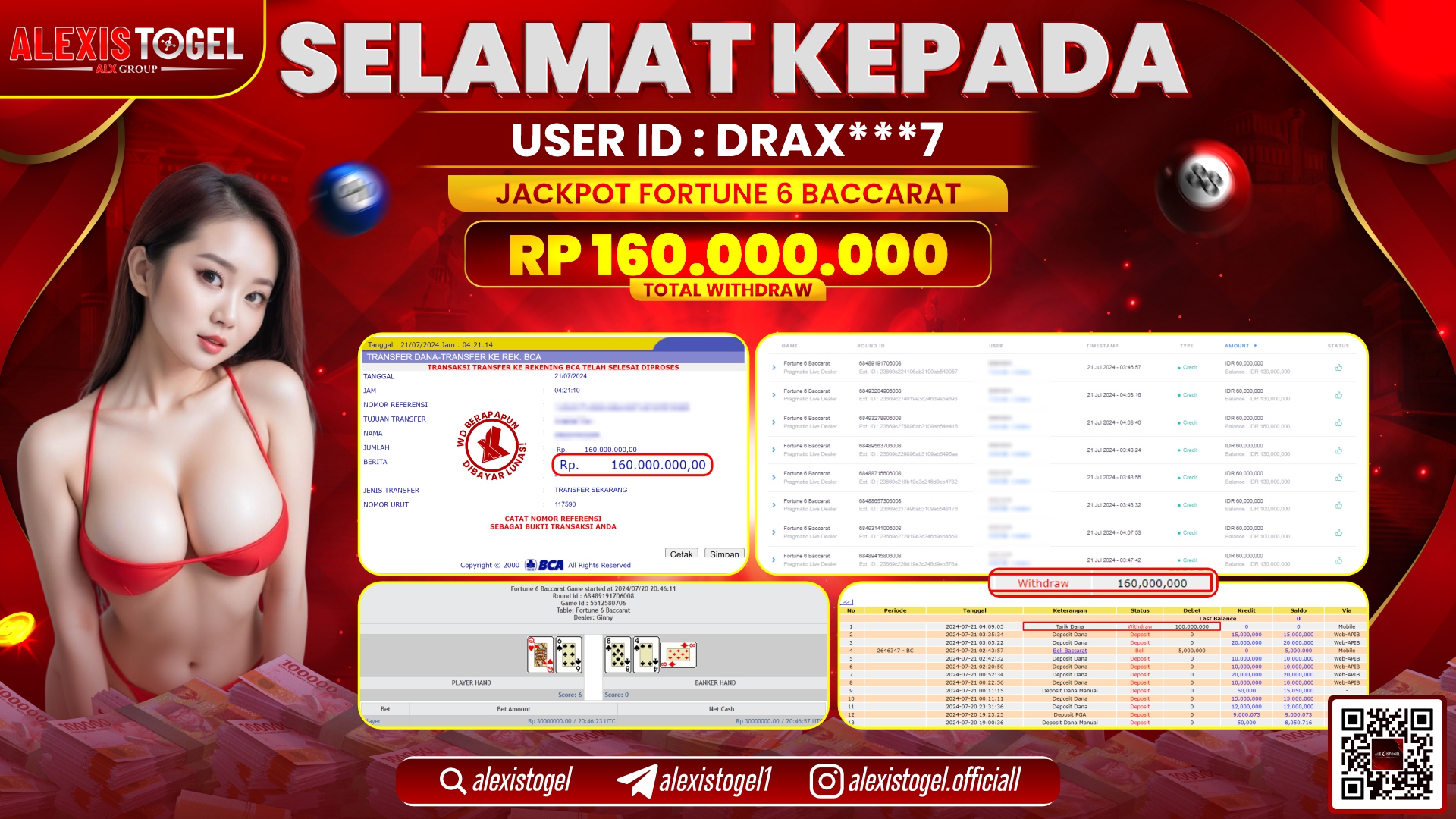 ALEXISTOGEL JACKPOT SLOT GAMES RP. 160.000.000 LUNAS